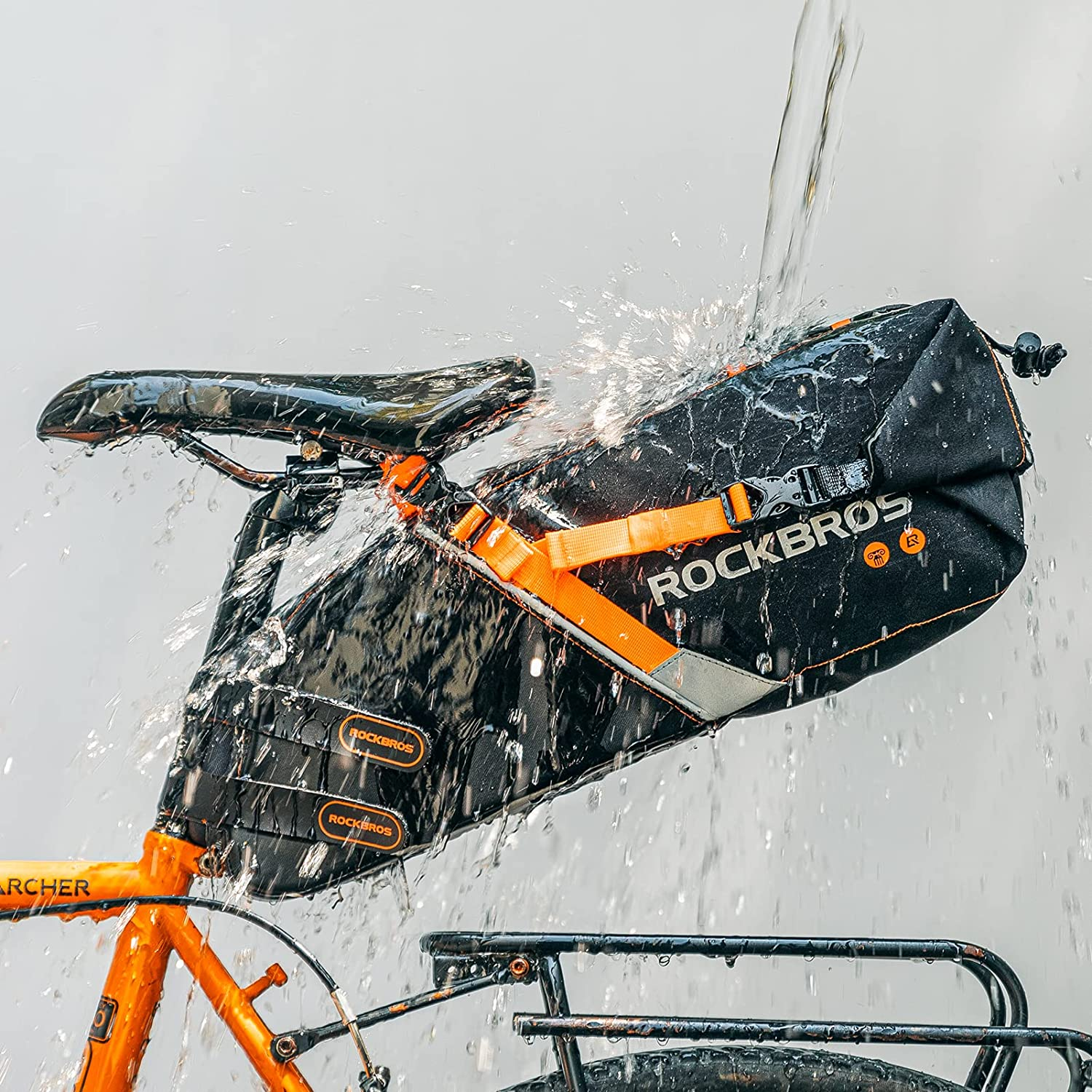 ROCKBROS Bike Saddle Bag Bikepacking Bag Waterproof Large Capacity Packing Bicycle Seat Packs for Gravel Road Mountain Max 10L image number 1