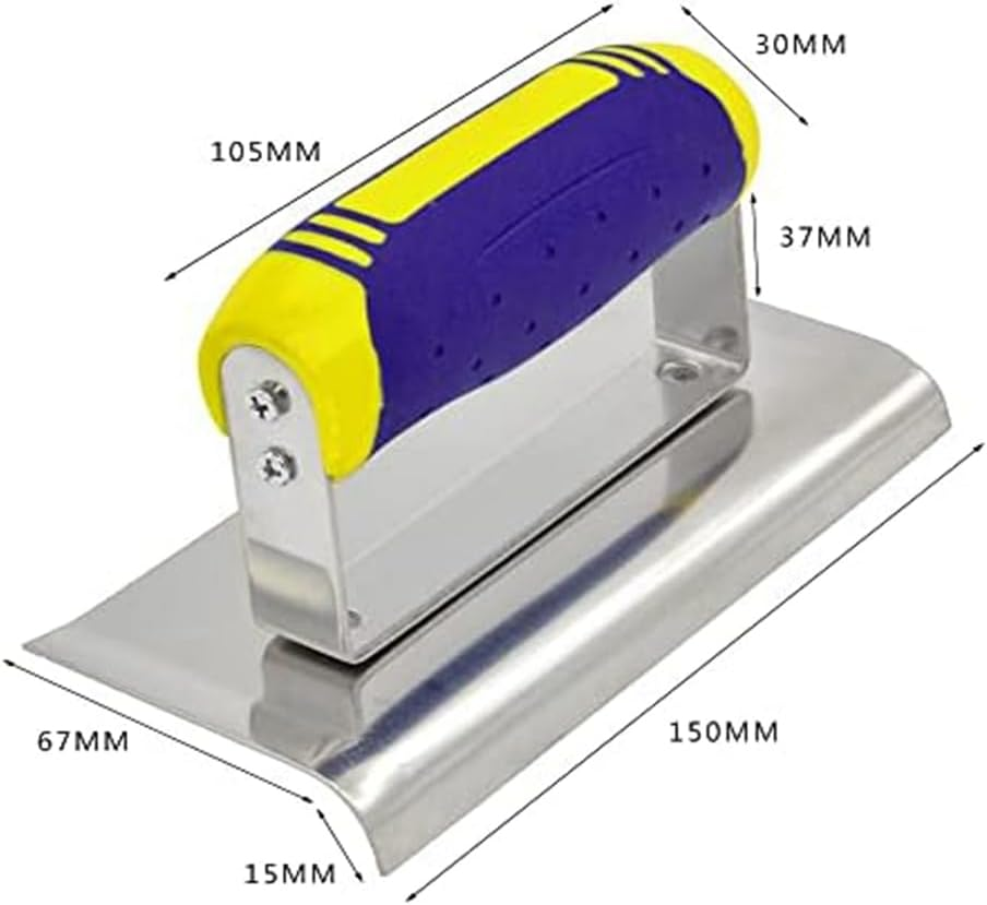 Concrete Hand Edger and Groover Tools Set Silver & Blue Tiling Tool Construction Tools Plaster Stucco Cement Finishing Kit image number 3