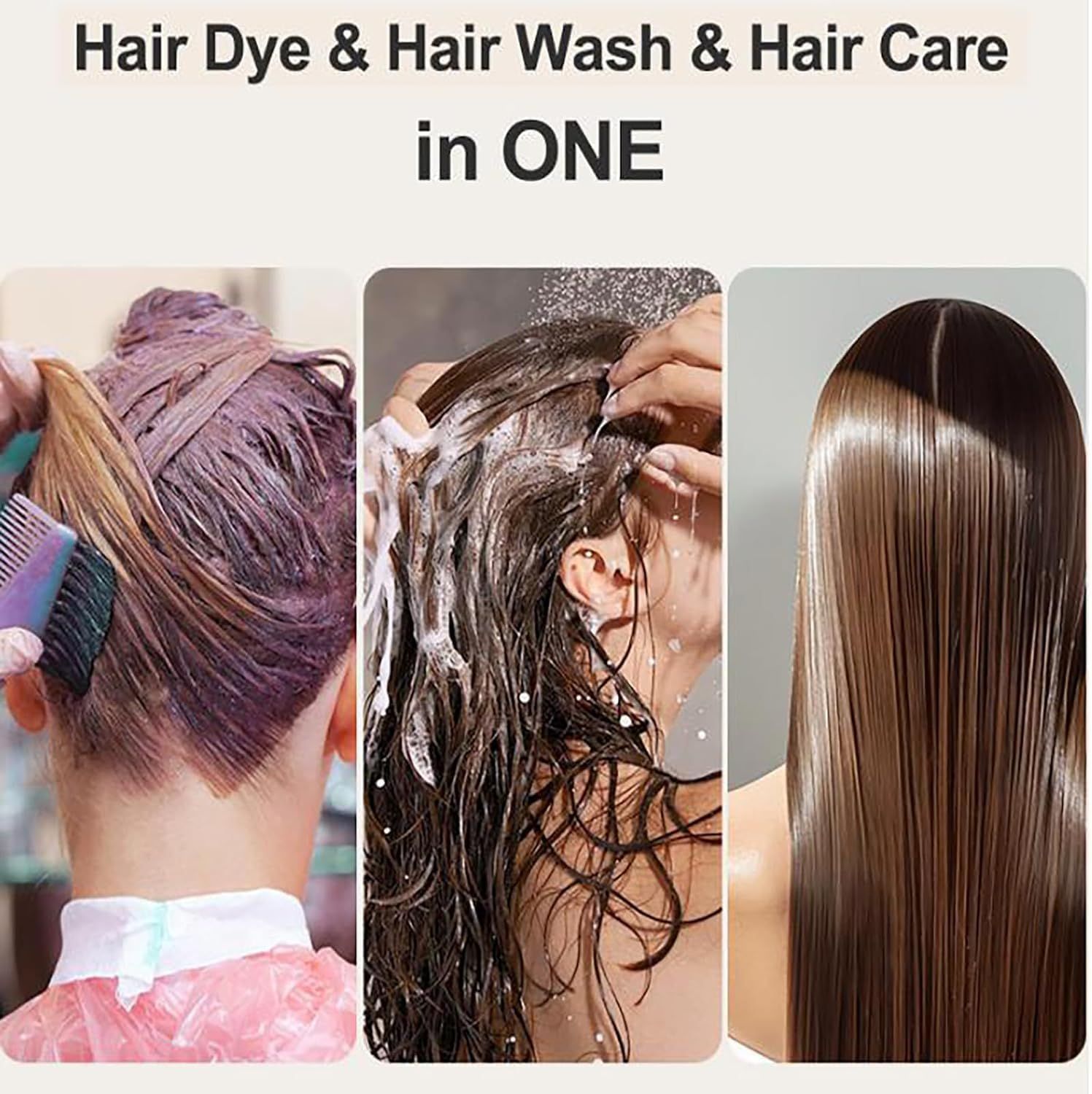Mild Formula Long Lasting Hair Dye Set, Long-Lasting & Natural Hair Color Shampoo, Nurture Your Strands, Keep Your Hair Fragrant All Day, Cover Gray Hair,Chestnut Brown image number 2