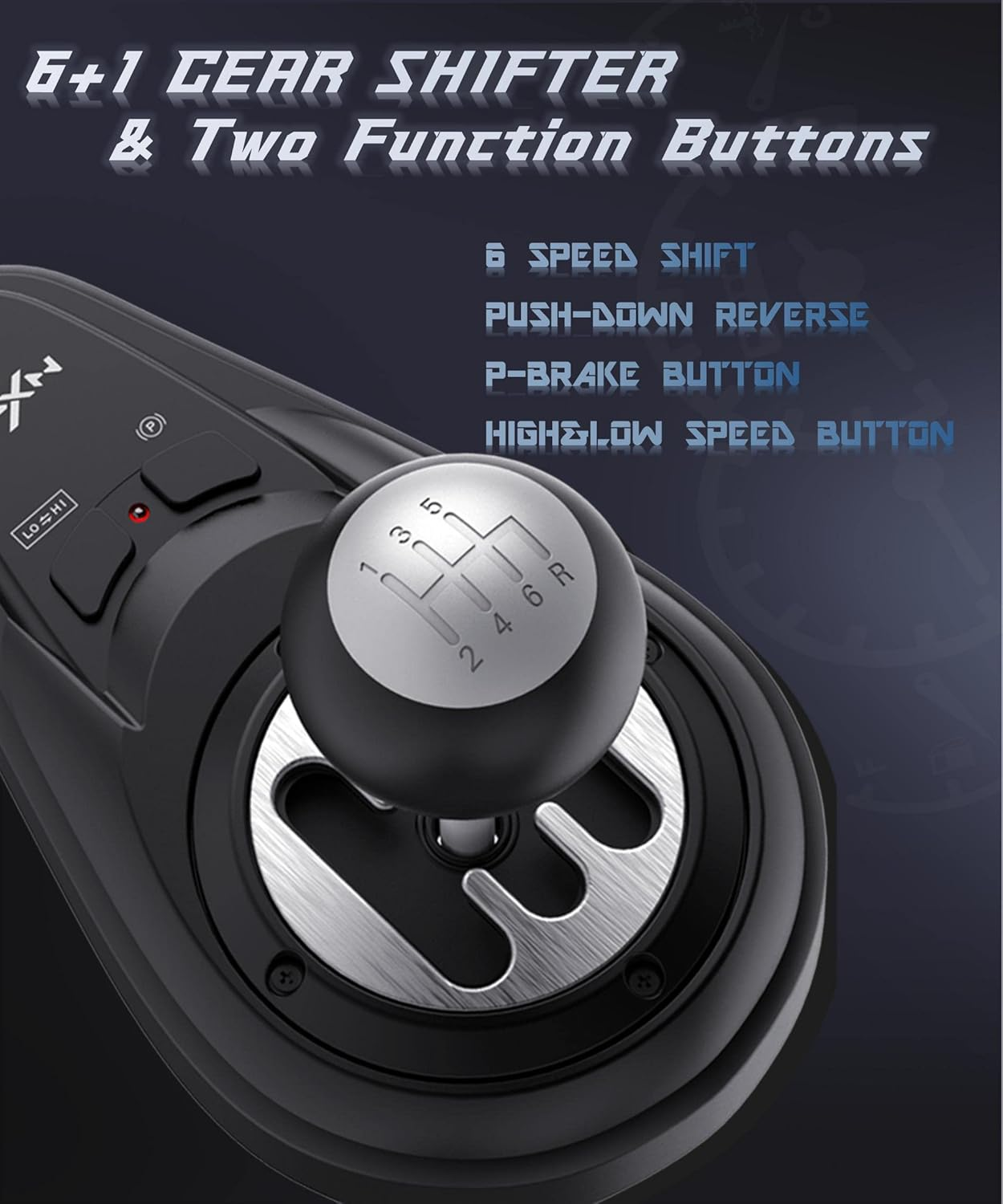 PXN-A7 6 1 H-Pattern Racing Gear Shifter for PC Table Clamp Multi-Interface Black image number 6