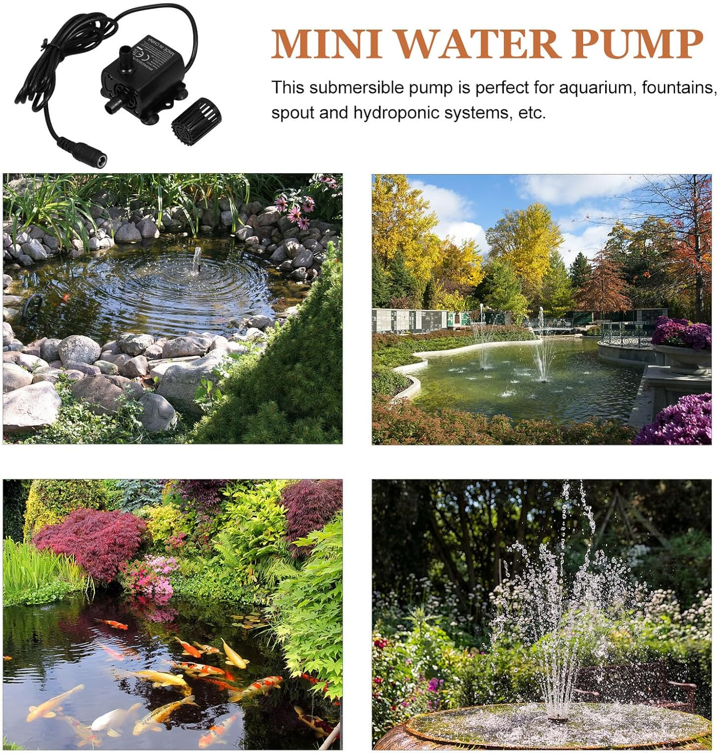 Homoyoyo Brushless Mini Dc Submersible Water Pump Quiet Circulation for Fish Tank Aquarium Fountain with Detachable Design and Motor Suitable for Hydroponics and Cooling Systems image number 3