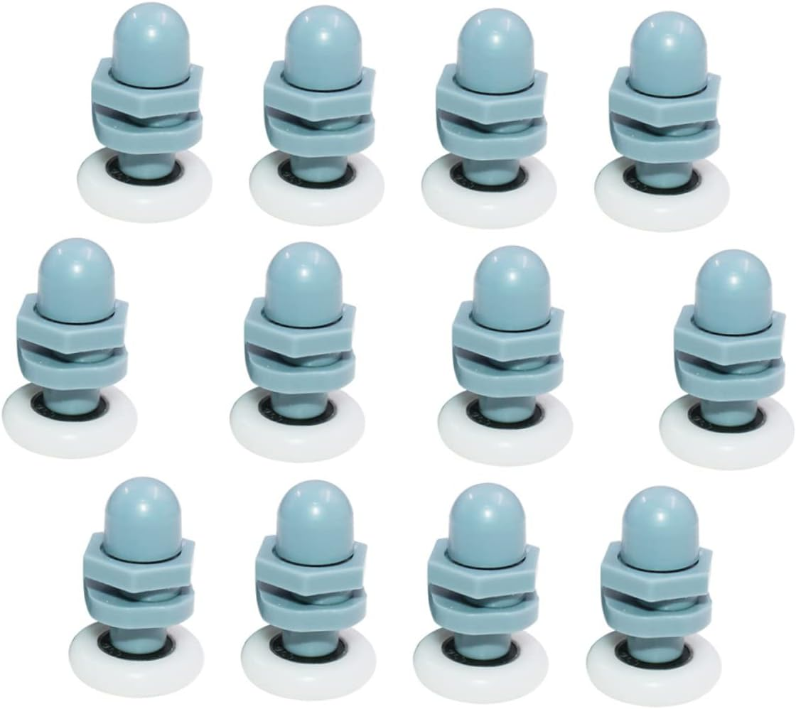 WHAMVOX 25Mm Arc Glass Shower Door Sliding Roller Wheels 12Pcs Sturdy Door Pulley System for Easy Installation in Bathrooms
