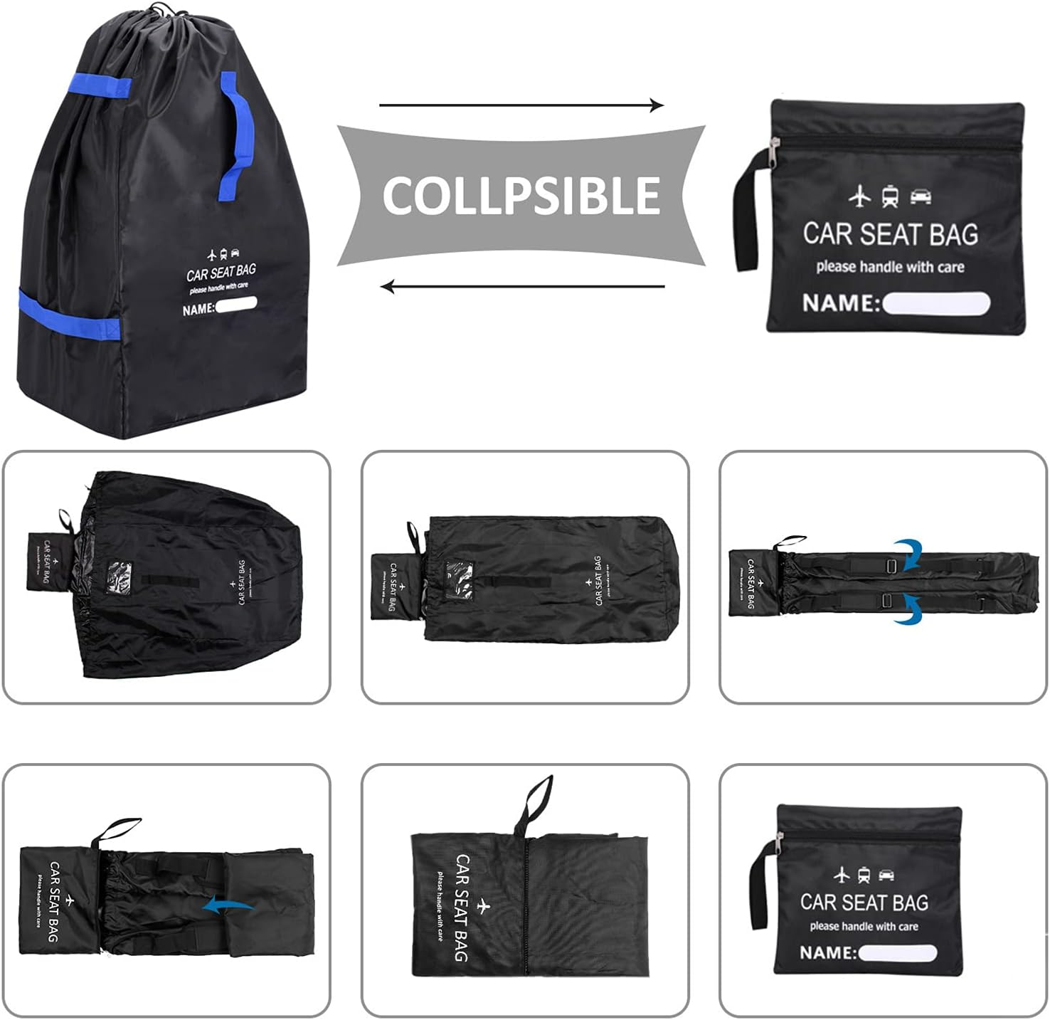 Car Seat Bag Backpack for Air Travel Universal Infant Carseat Storage Bag for Airplane Gate Check Large Durable Carseat Travel Bag with Shoulder Straps ALKOY