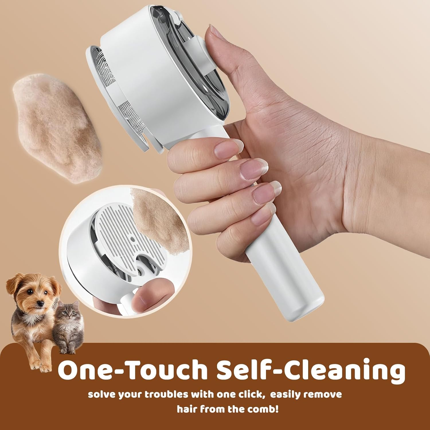 JORAGO Cat Brush with Steam Spray - 3In1 Pet Hair Remover for Indoor Cats Shedding, Cat Comb Water Brushes for Long or Short Haired Cleaning & Removal, Kitten Rabbit Massage Grooming Tool Loose Fur image number 2