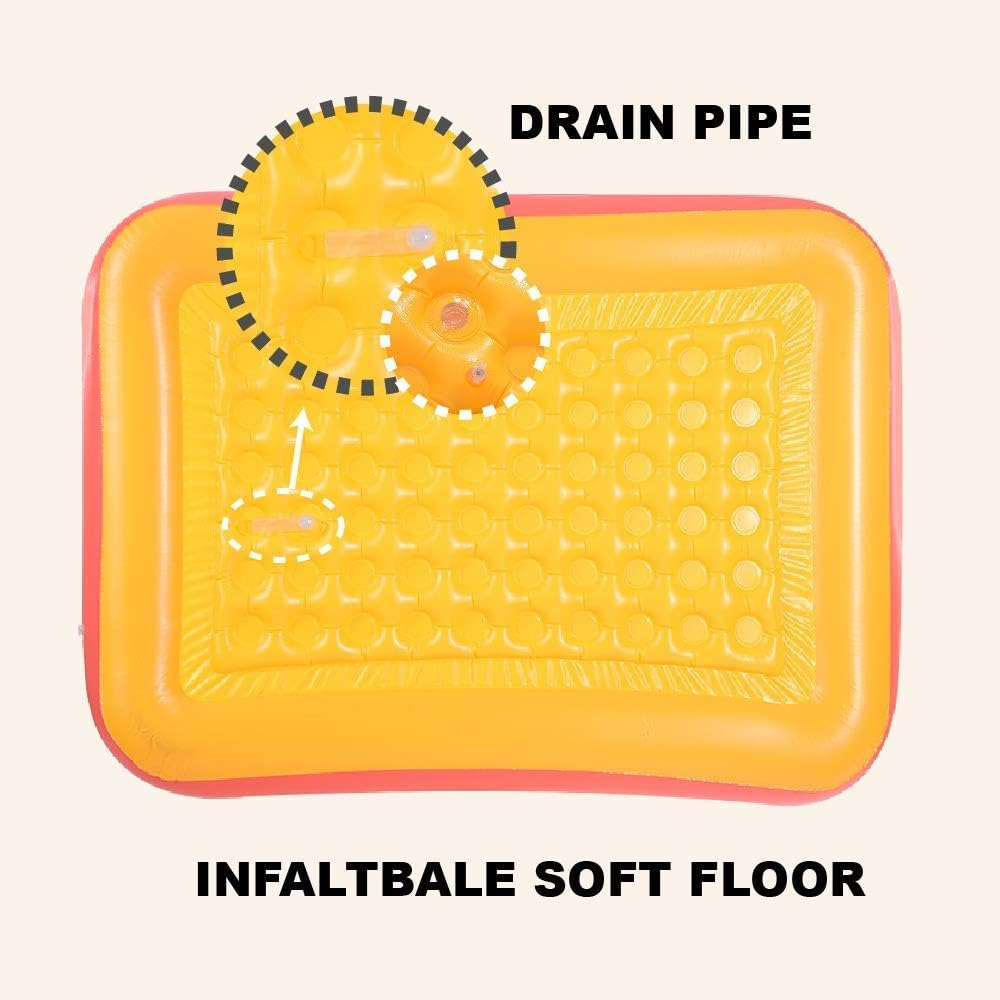 Inflatable Pools, Kiddie Pools, Inflatable Family Swim Play Center Pool with Soft Floor, 82 Inches Durable Swimming Pool, Summer Water Fun for Garden or Backyard or Indoor (82 Orange) - Orange image number 6