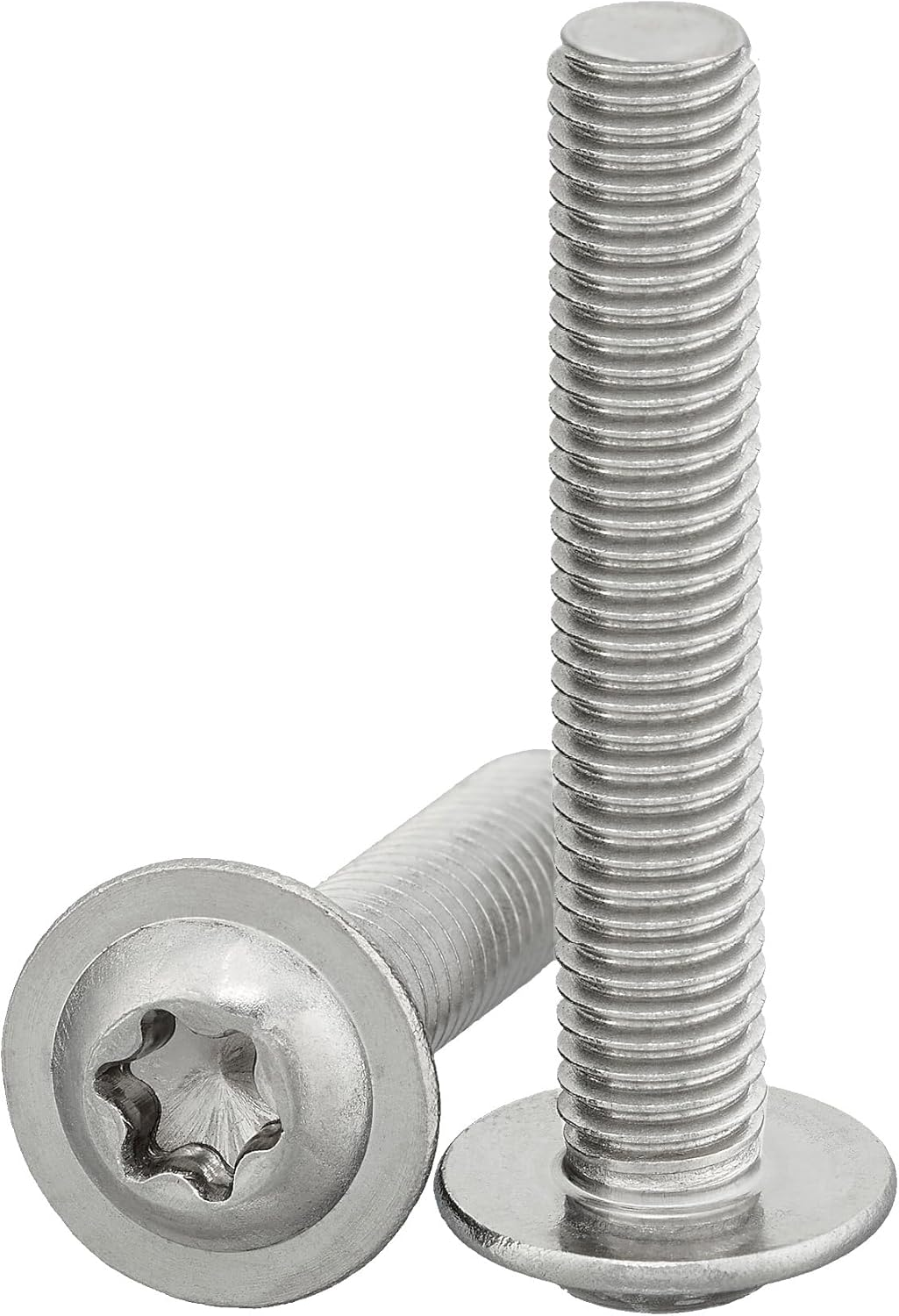 Rounded Head Screw with Flange and Hexalobular/Torx (ISR, TX) According to Standard: ISO 7380-2 Stainless Steel A2 V2A Full Thread Flange Screw Flat Head Screw (M5 X 16 Mm, Pack of 10)