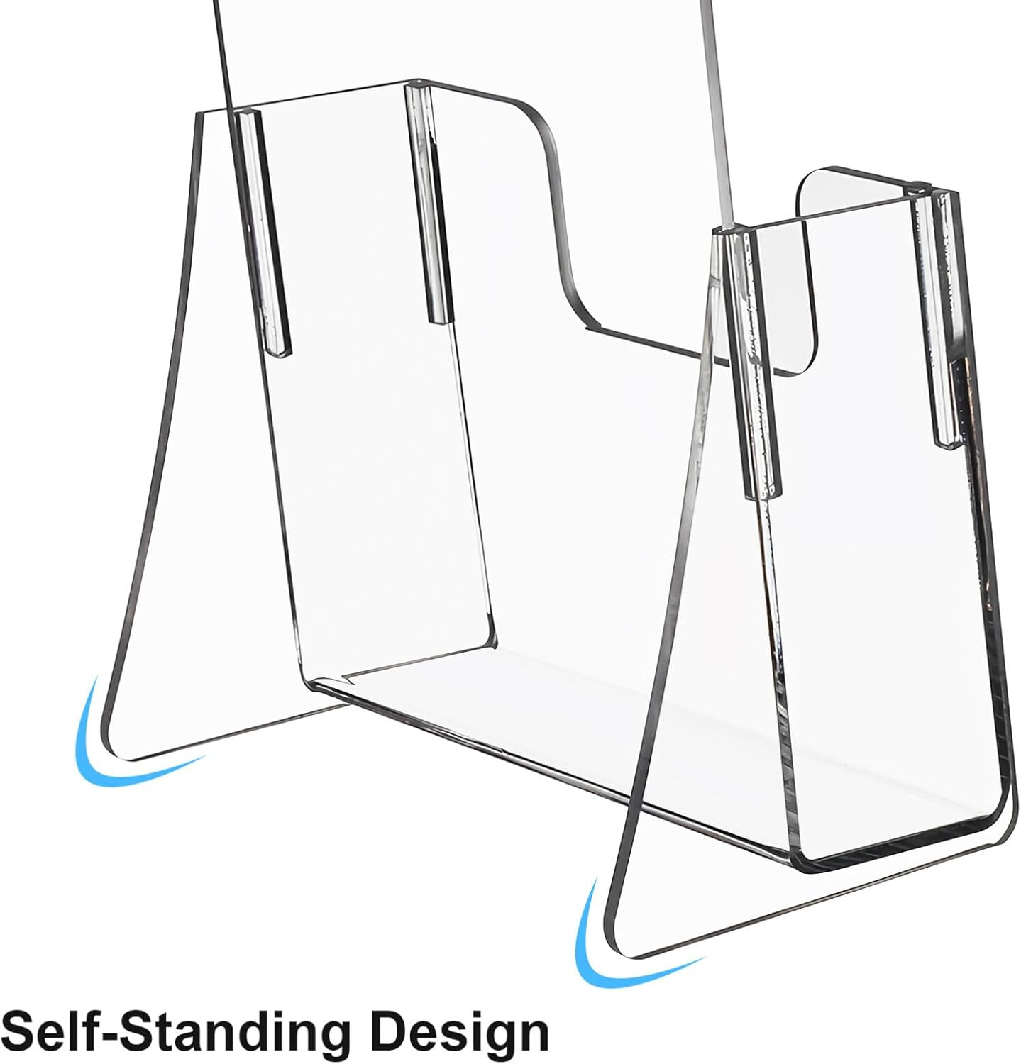 HOODANCOS Acrylic Brochure Display Stand 2 Pack Clear Pamphlet Holder for Desk Countertop Office Storage Organizer Transparent Magazine Rack 9X4X3 Inches image number 2
