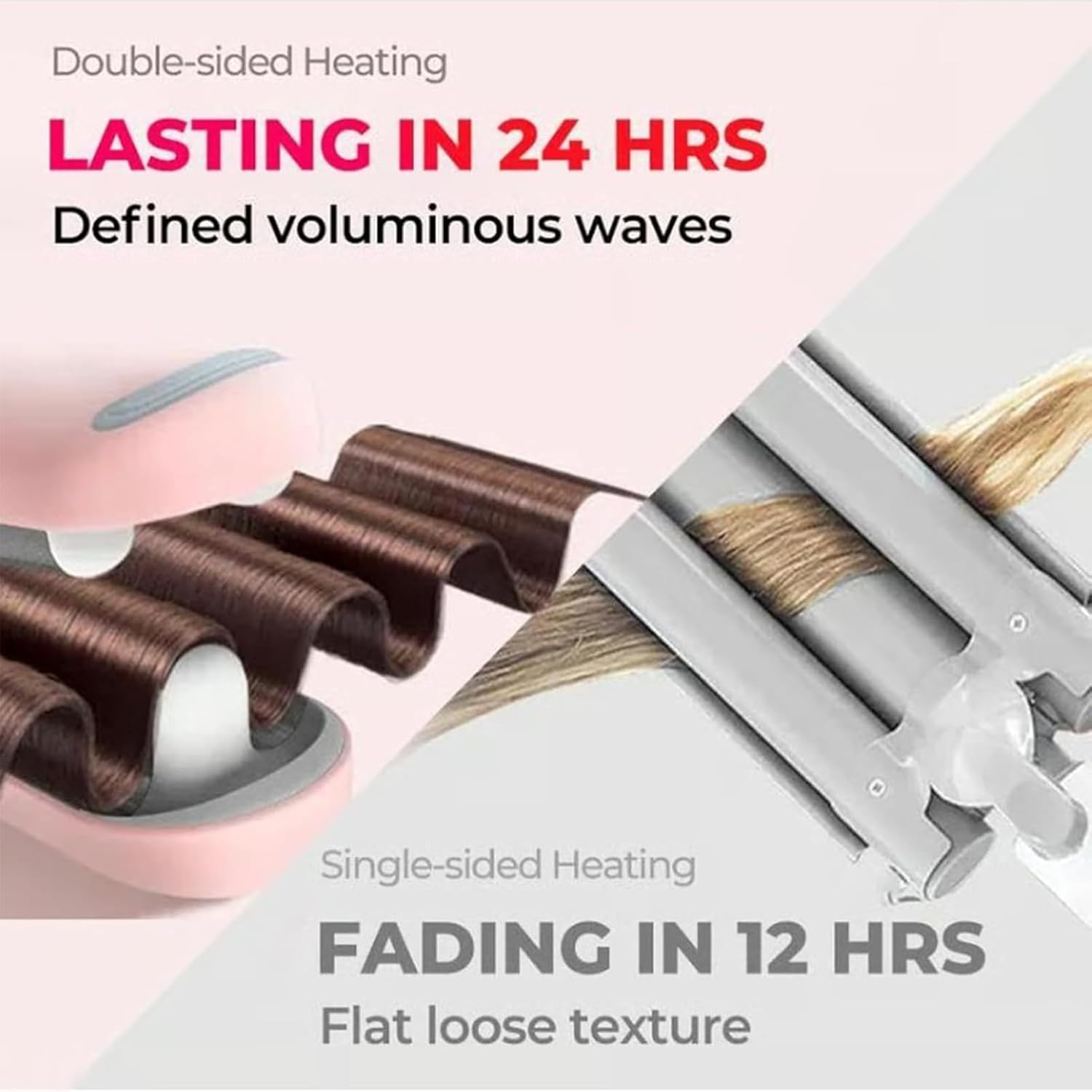 Hair Curling Iron - Portable Negative Ion Hair Styling Tool | Anti-Scalding Hairdressing Tool for College Students Vacation Wives Home Hairstylist Fashion Enthusiast Girls Bride image number 3