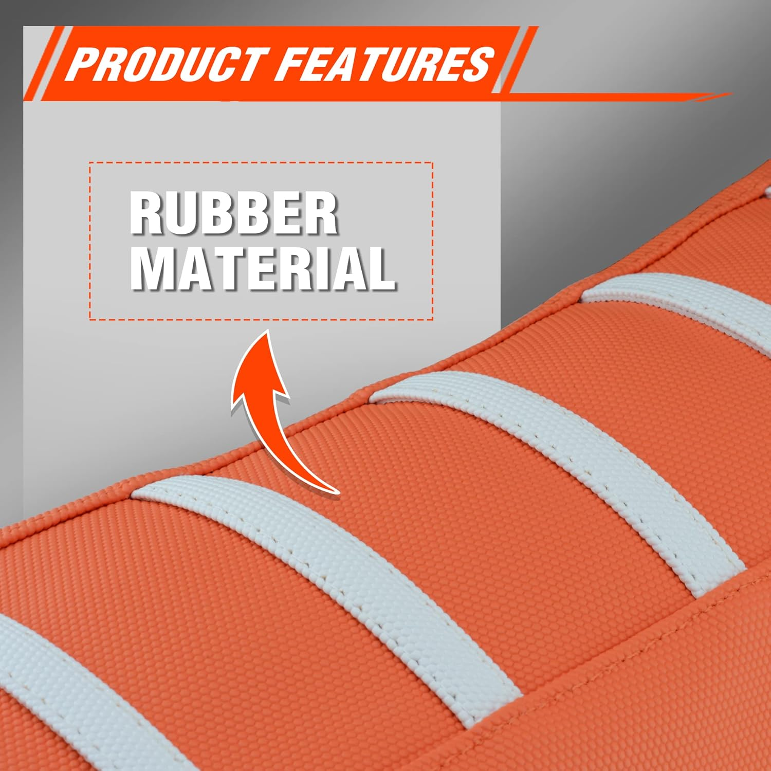 Dirt Bike Seat Cover - White Stripe Universial Seat Cover for Dirt Bike - Motorcycle Motorcross Enduro Seat Covers (Orange) image number 6