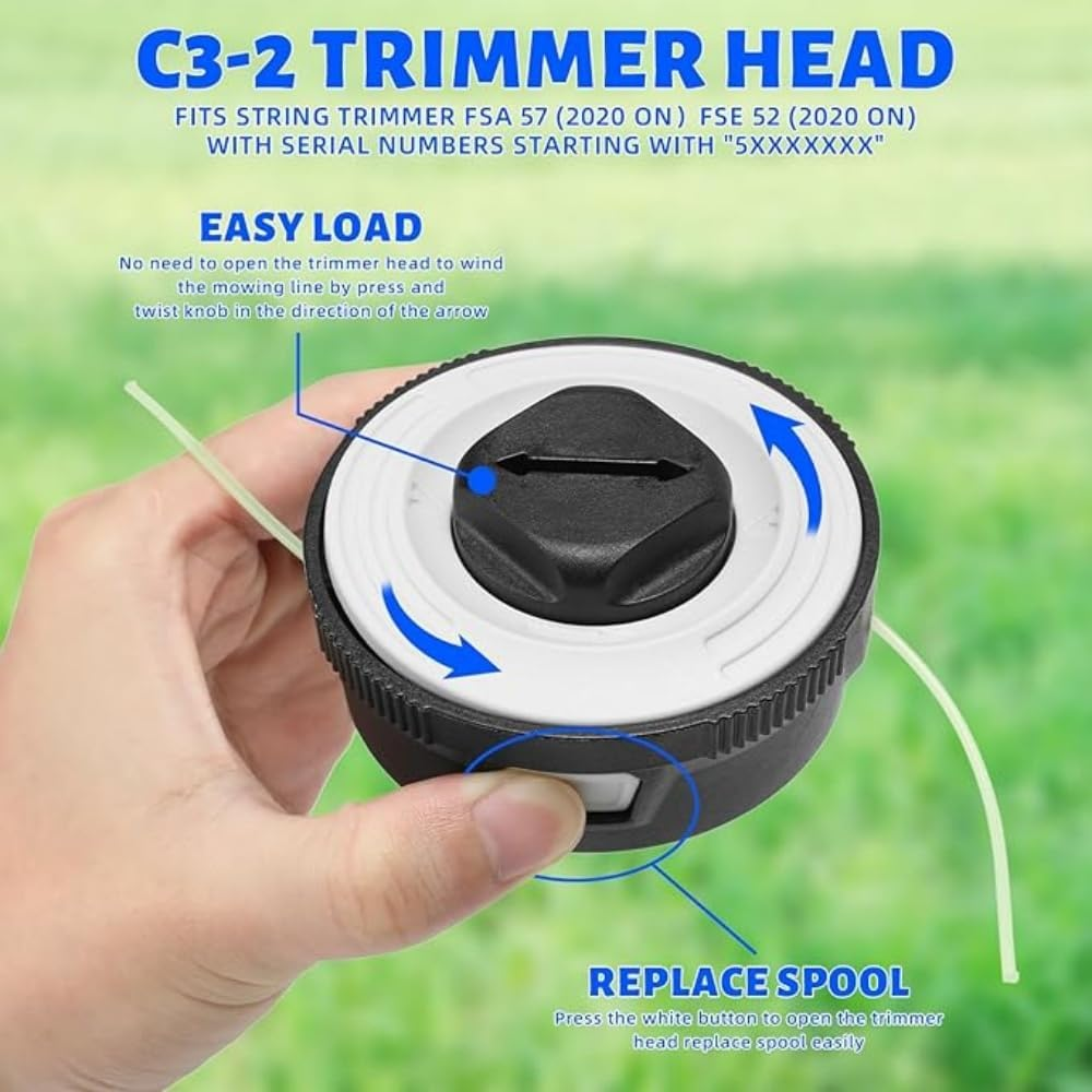 3 Pack C3-2 Trimmer Head FSA 57 Trimmer Head Fit for Stihl C3-2 FSA57 FSE52 FSE 52 Weed Eater String Head Replace Autocut C3-2, 4009 710 2106 image number 4