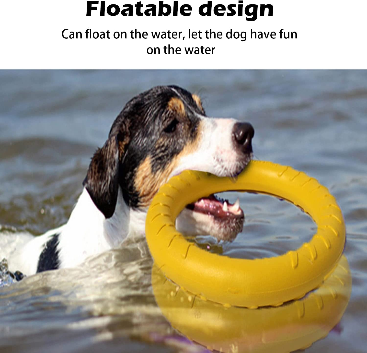 DLDER Indestructible Dog Toys Dog Chew Toy for Aggressive Chewers Flying Discs for Medium/Large Breeds Dog Training Ring,Floating Dog Ring Toys for Throwing,Catching, Flying Lightweight Dog Toy image number 1