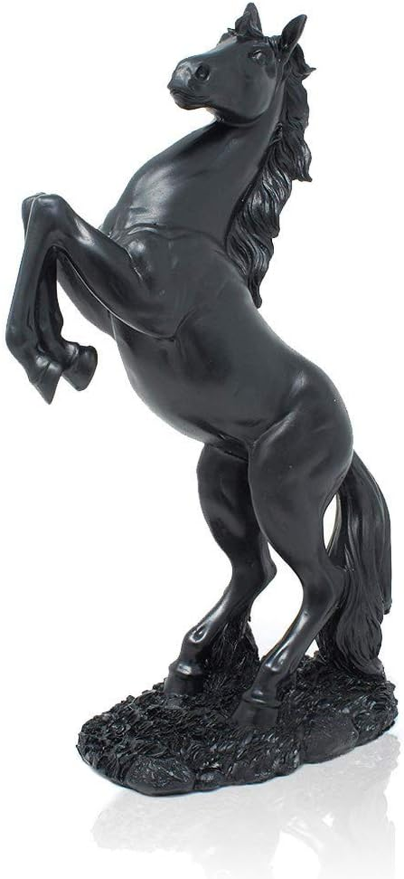 Lependor 12 Inch Standing Horse Resin Statue for Home Decor Animal Ornament Sculpture Rearing Horse Art Figurine Decorative Sculpture - Bronze
