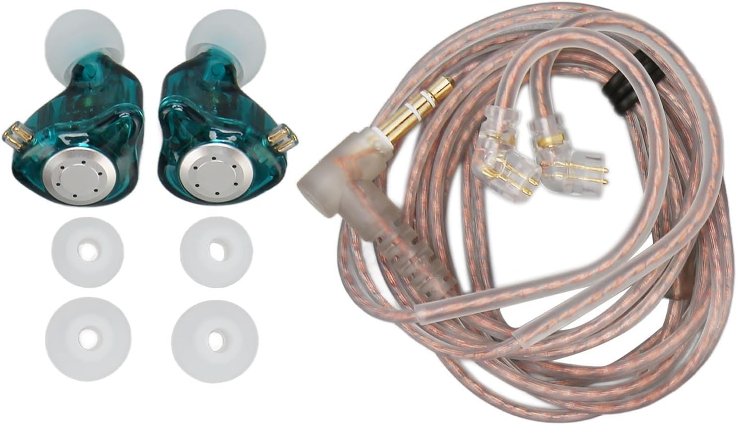 EDX Pro in Ear Headphones, IEM Earphones with 1DD, Wired Gaming Earbuds, with New 10Mm Dynamic Driver and Detachable 2 Pin 0.75Mm Cable (Transparent Cyan) image number 6