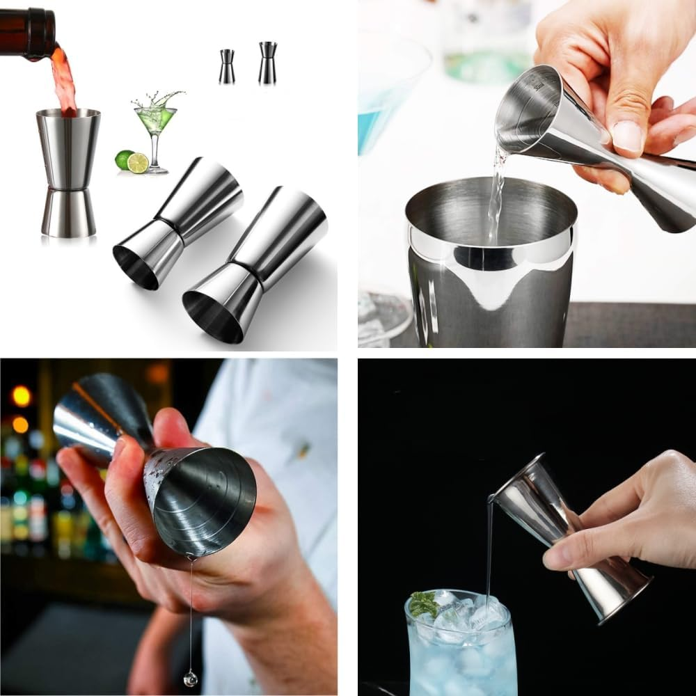 Changyeah Stainless Steel Spirit Measure, 3 PCS Double Jigger Shot Measure 15/30Ml 20/40Ml 25/50Ml Dual Drinks Measuring Cups for Bar Home Bartender Party Wine Drink image number 2