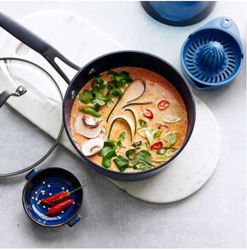 Blu. Cookware 20Cm Nonstick Sauce Pan with Lid Toxin-Free, Durable Non-Stick Ceramic, Recycled Aluminium, Pfa/Pfoa-Free, Suitable for All Hobs, Includes Cleaning Bamboo Brush image number 5