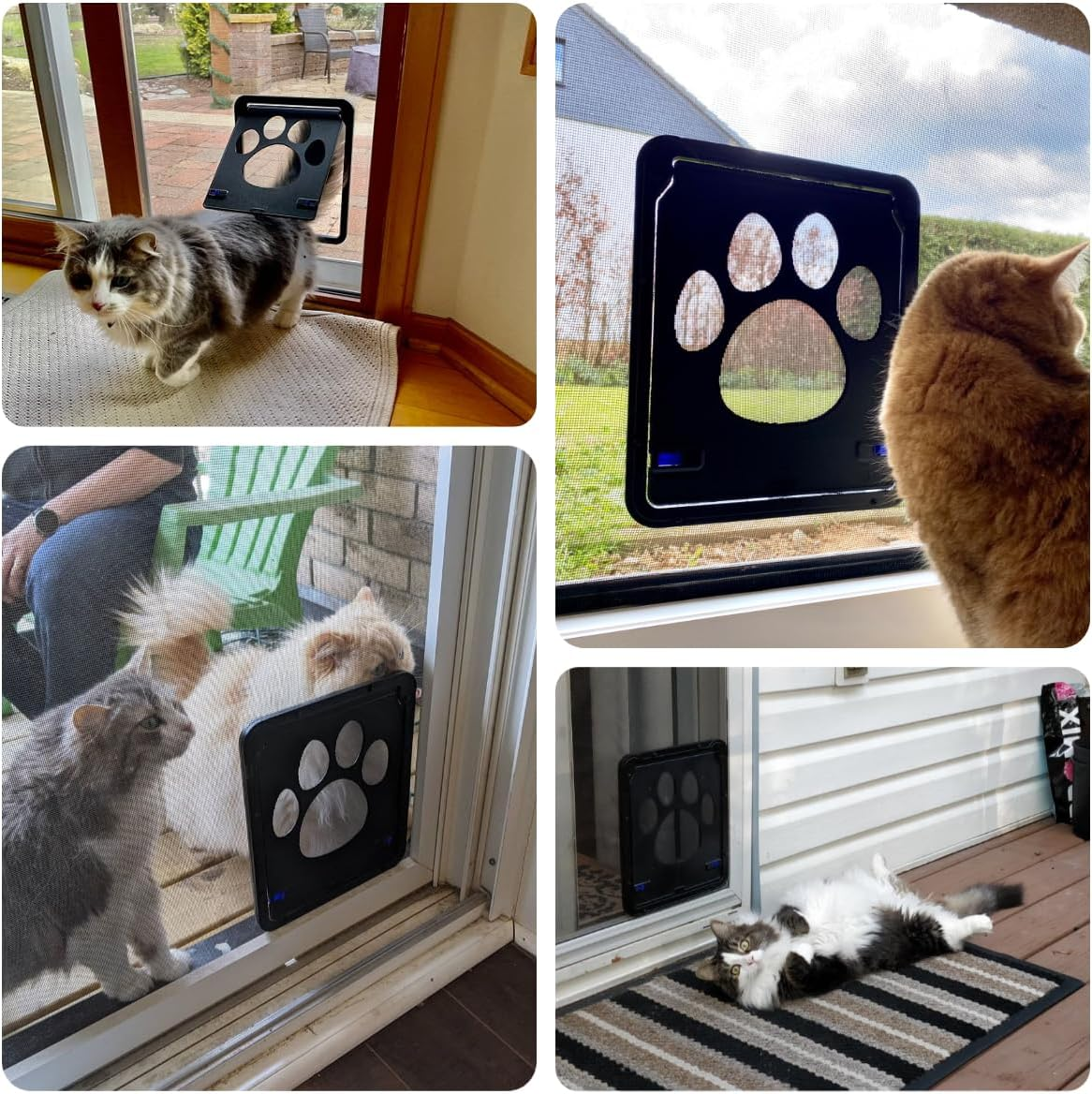 PETLESO Pet Flap for Fly Screen Door, Cat Flap, Fly Screen with Magnetic Closure, Easy Installation, Dog Door for Cats/Dogs (29 Cm X 24 Cm) image number 3