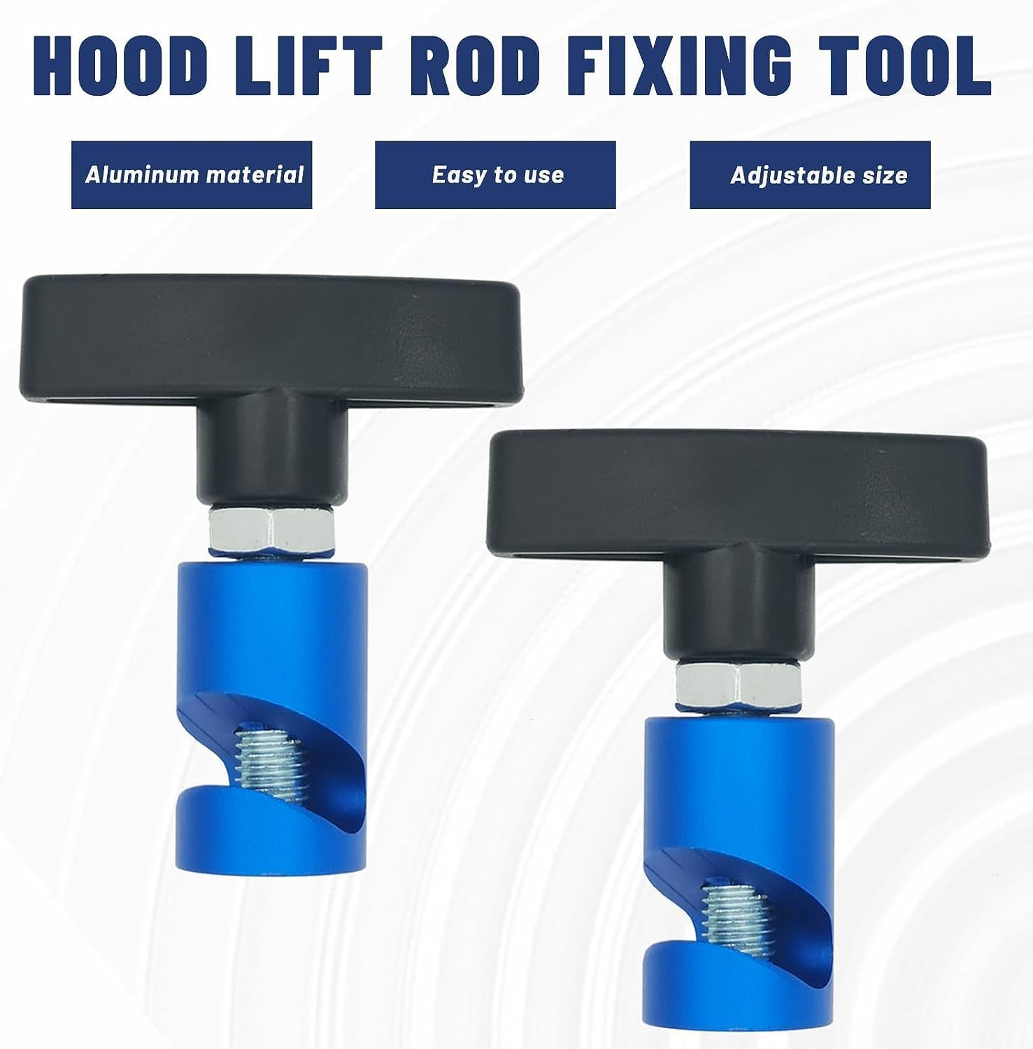 2 Pcs Car Hood Strut Clamp, High-Quality Aluminum Alloy Hood Lift Support Clamps with Brass Core Protection, Hood Stay Holder Hood Prop Lift Rod Piston Stop Tool, Gas Struts Tool