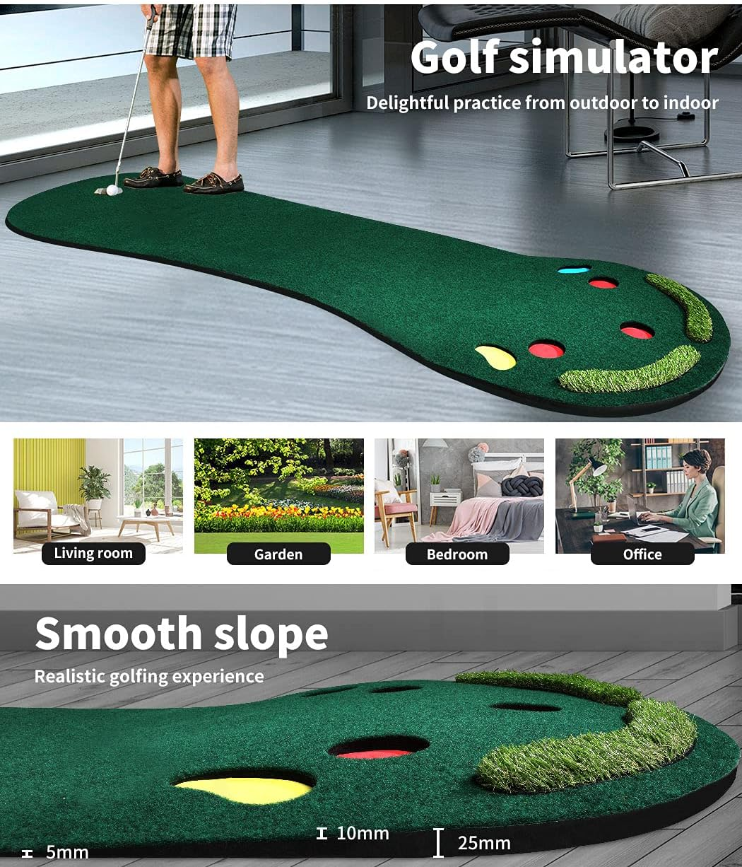 Centra 3M Golf Putting Mat Practice Training Indoor Outdoor Green, Garden Home Golf Portable Slope Non-Skid Hitting Mats for Backyard Driving image number 4