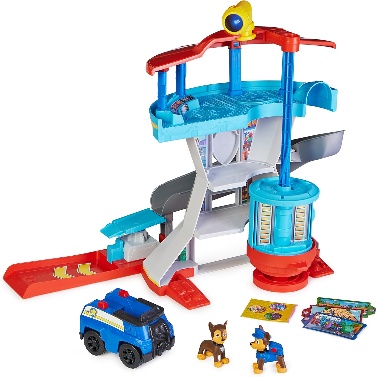 PAW PATROL PAW Patrol Lookout Tower Playset with Toy Car Launcher, 2 Chase Action Figures, Chase&rsquo;S Police Cruiser and Accessories, Kids Toys for Ages 3 and up 6065500