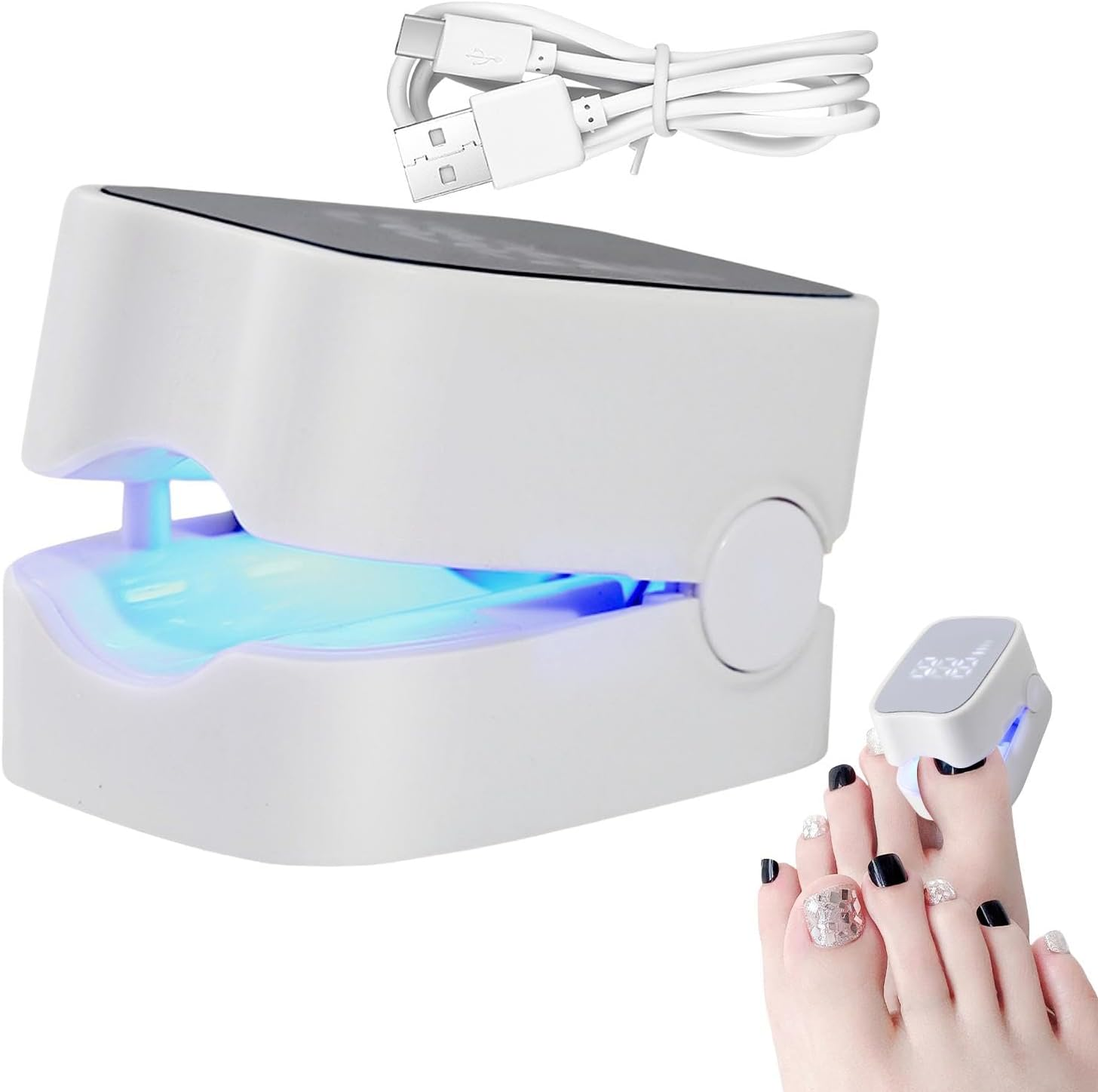 Nail Dryer Gel Polish, Portable Digital Display Nail Lamp, Multifunctional Manicure Light, USB Charging, 400 Mah Battery, Perfect Present for Girlfriend, Wife, Friend image number 3