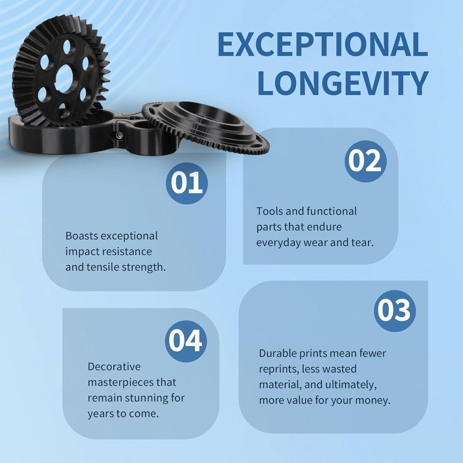 OVERTURE Nylon Filament 1.75Mm 3D Printer Filament, Polyamide (PA) 1Kg Spool (2.2Lbs), Dimensional Accuracy +/- 0.03 Mm, Fit Most FDM Printer (Gray)