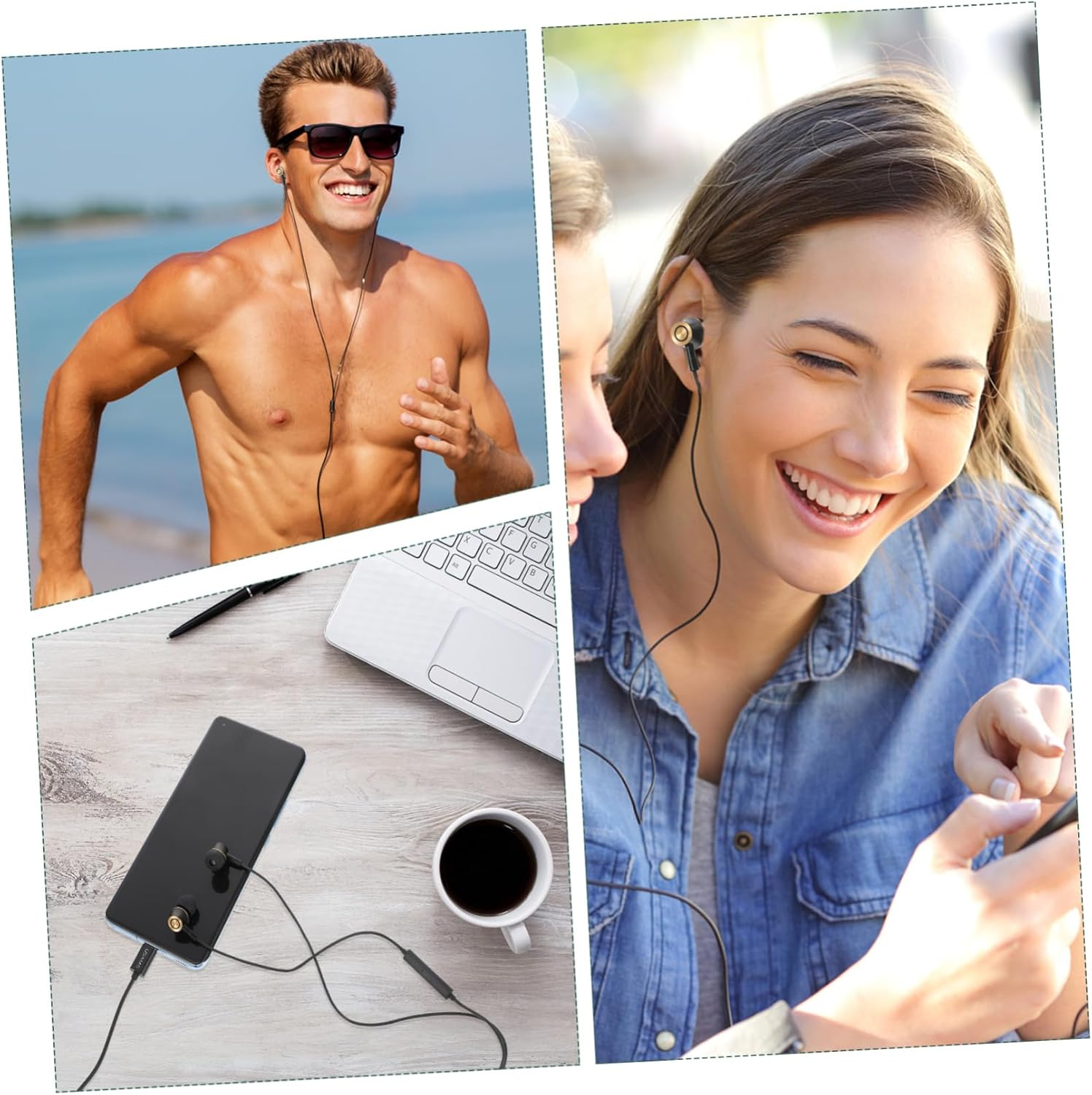 ELAYARD USB Type-C In-Ear Earphones with Metal Housing and Microphone, Noise Canceling Wired Earbuds with Volume Control for Phones and Tablets, Black, for Calls and Music Listening