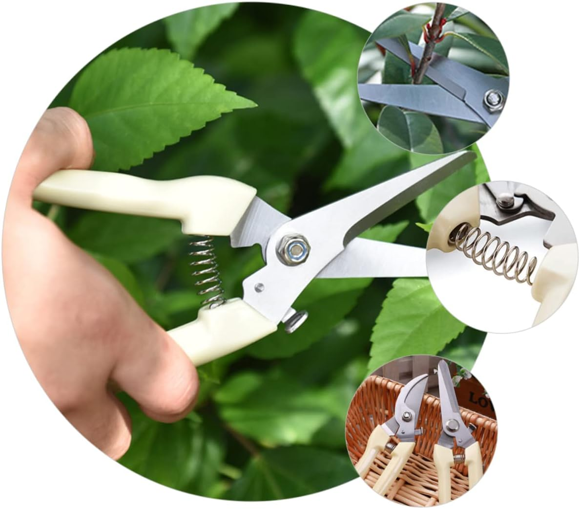 SUPVOX Garden Pruner Shears Stainless Steel One-Handed Pruning Shears Comfortable Grip for Gardening image number 1