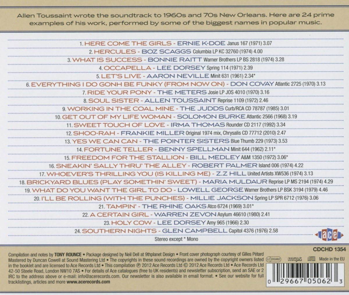 Rolling with Punches: Allen Toussaint Songbook / Var image number 1