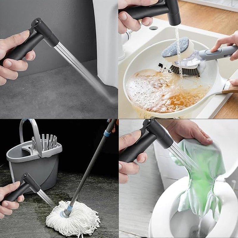 Handheld Bidet Sprayer for Toilet, Spray Attachment with Hose for Feminine Wash, Baby Cloth Diaper Washer, Stainless Steel Cleaner and Shower Sprayer for Pet, Bathroom or Toilet (Black) - Black image number 4