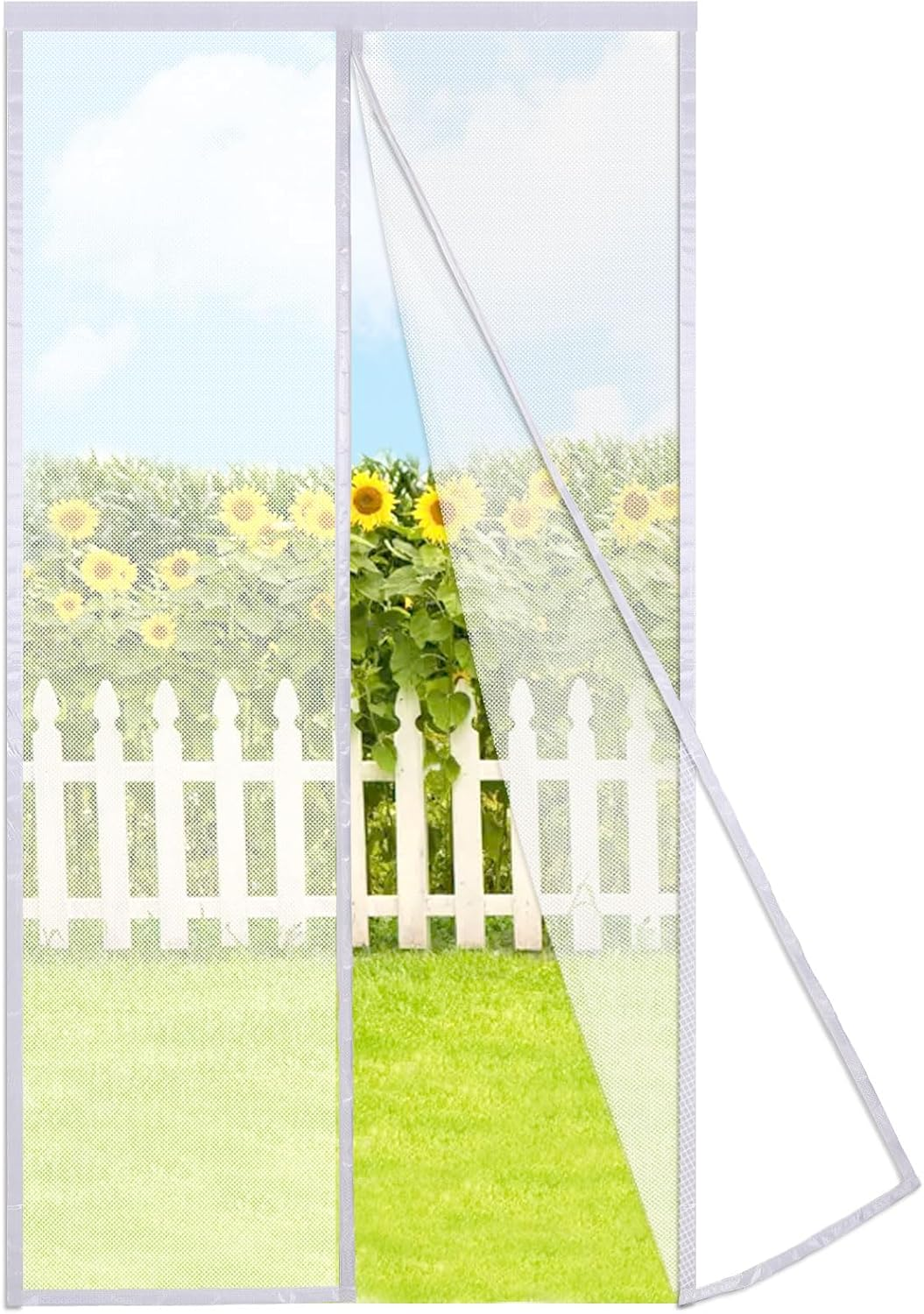 Risareyi Magnetic Fly Screen Balcony Door, 120 X 230 Cm, Black Fly Screen Door, Window, Magnetic Insect Protection Balcony Door, No Drilling with Strong Magnets, Self-Closing for Patio Door, Sliding