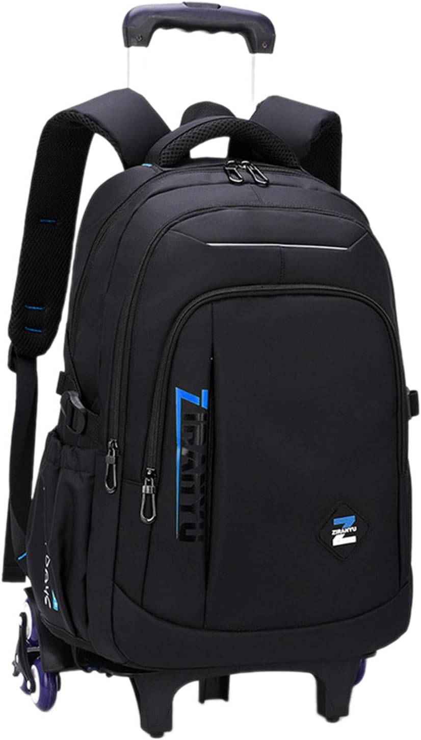 Vsenkes Rolling Backpack Computer Bag Portable Adjustable Straps, Wheeled Laptop Backpack, Trolley Suitcase for Overnight, Business