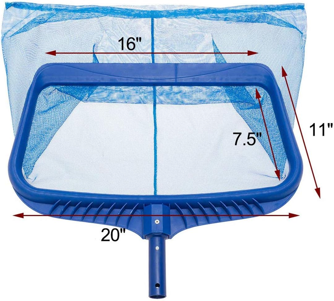 Upgraded Pool Skimmer Net, Heavy Duty Leaf Rake for Cleaning Swimming Pool & Pond, Fine Mesh Deep Bag Catcher with Strong Plastic Frame image number 3