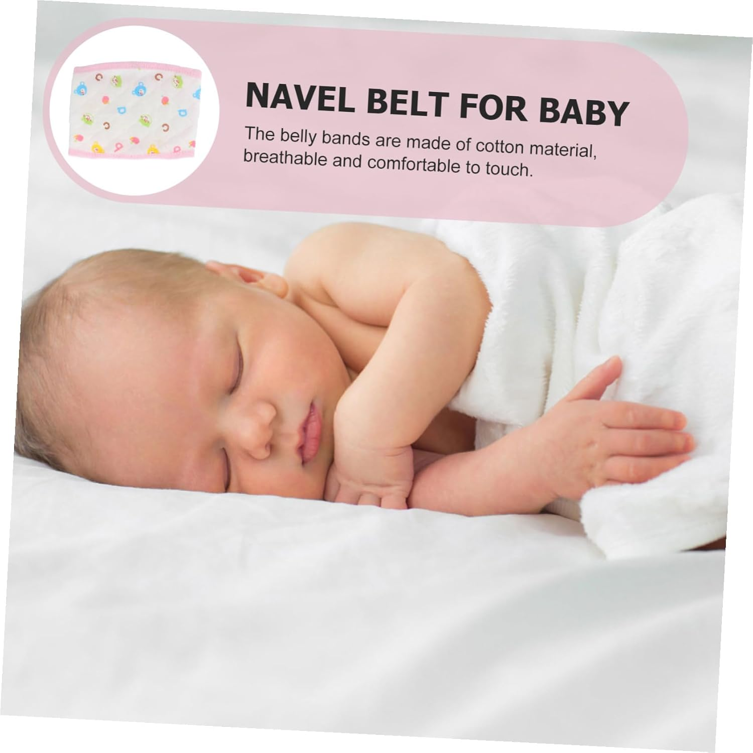 UPKOCH 3Pcs Protect Umbilical Cord Bellybands for Newborn Cotton Bellyband Navel Band Comfortable Stomach Wrap image number 5