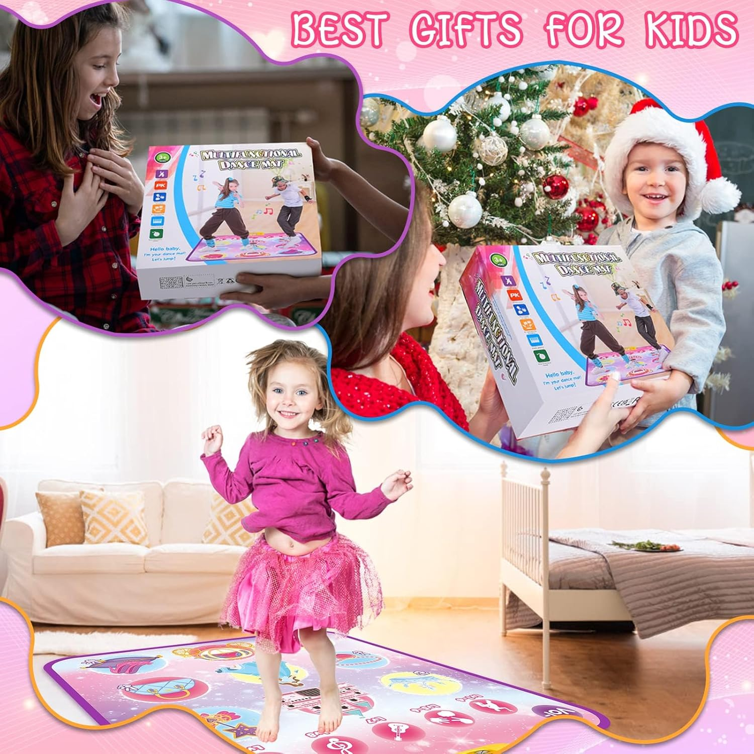 Children'S Dance Mat Toy, Musical Mat with 5 Play Modes, 3 Challenge Levels and LED Lights, Children'S Dance Mat, Birthday Gift, Electronic Educational Toys for 3-12 Years Olds image number 5