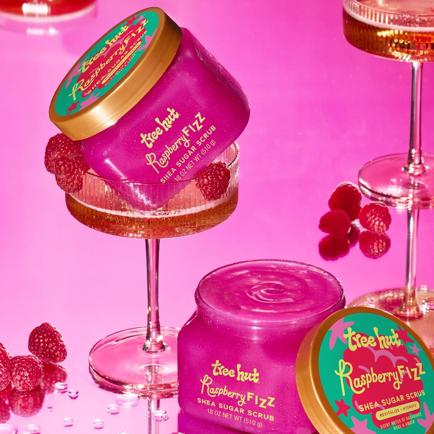 Tree Hut Raspberry Fizz Shea Sugar Scrub, Exfoliating, Hydrating & Moisturizing Body Scrub with Shea Butter & Nourishing Essential Oils, Smooth & Soften Skin, 18 Oz image number 6