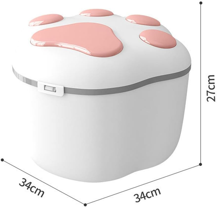 Pet Food Storage Bucket,Food Stocker,Cat Food Bucket with Spoon,Food Storage Container,Plastic Storage Bin,Large Capacity Dispenser Bin,For Dog, Cat and Other Pet Food Storage image number 1