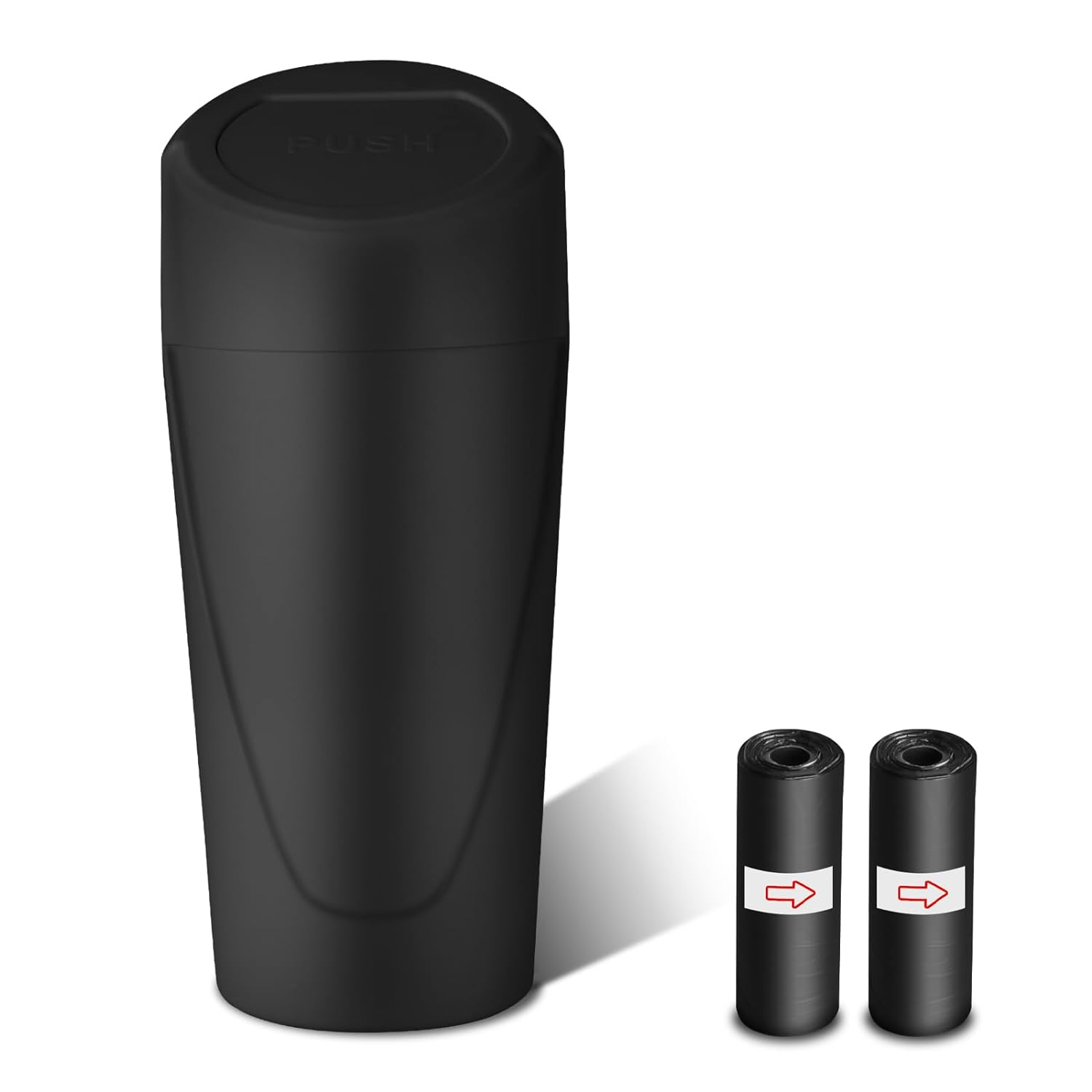 Car Trash Can with Lid, Leakproof Garbage Can with 40 Attached Trash Bags, Mini Essential Car Accessories for Interior, SUV, Home, Office (Sakura Pink) - 2Pack Black image number 3