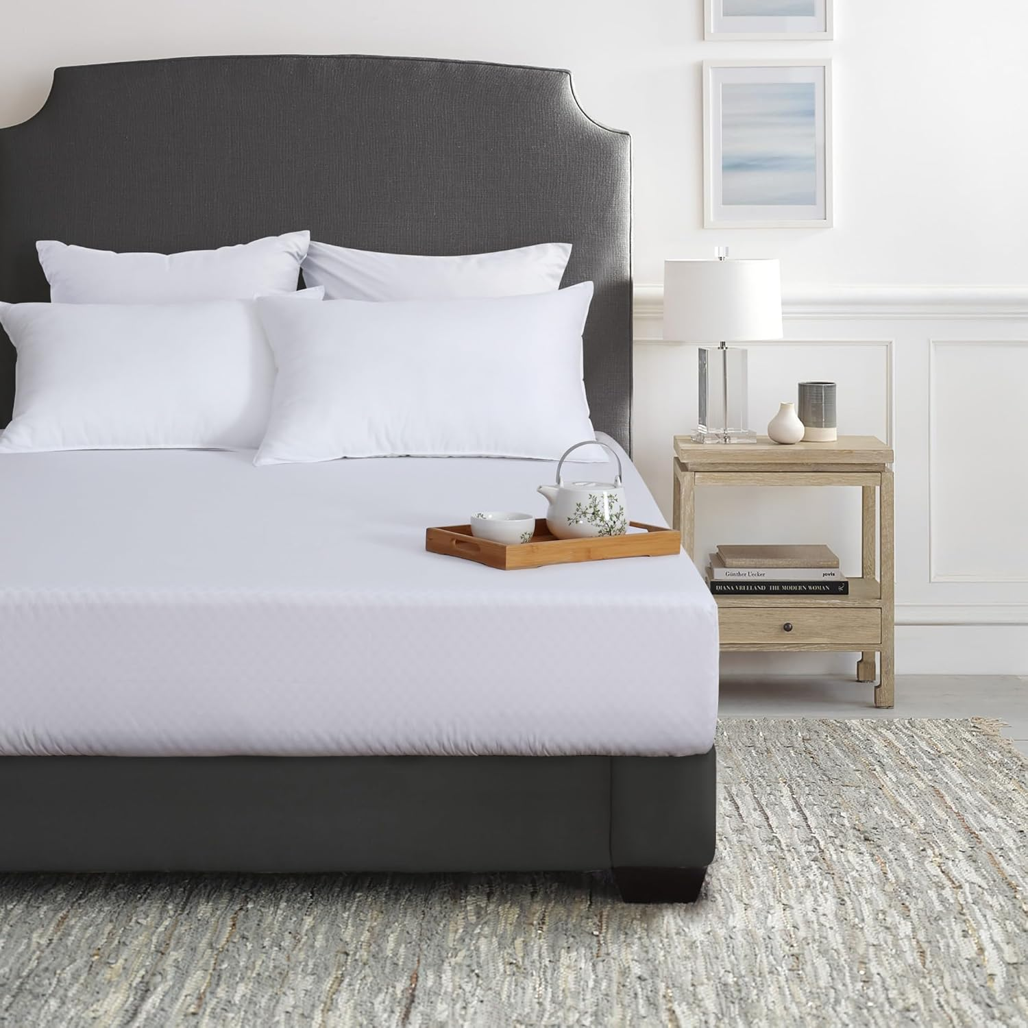 Dreamaker Bamboo Cotton Jersey Waterproof Mattress Protector, Natural Anti-Microbial & Hypoallergenic, Fully Fitted Deep Skirt, Moisture Control Rustle Free TPU Protection - Single Bed