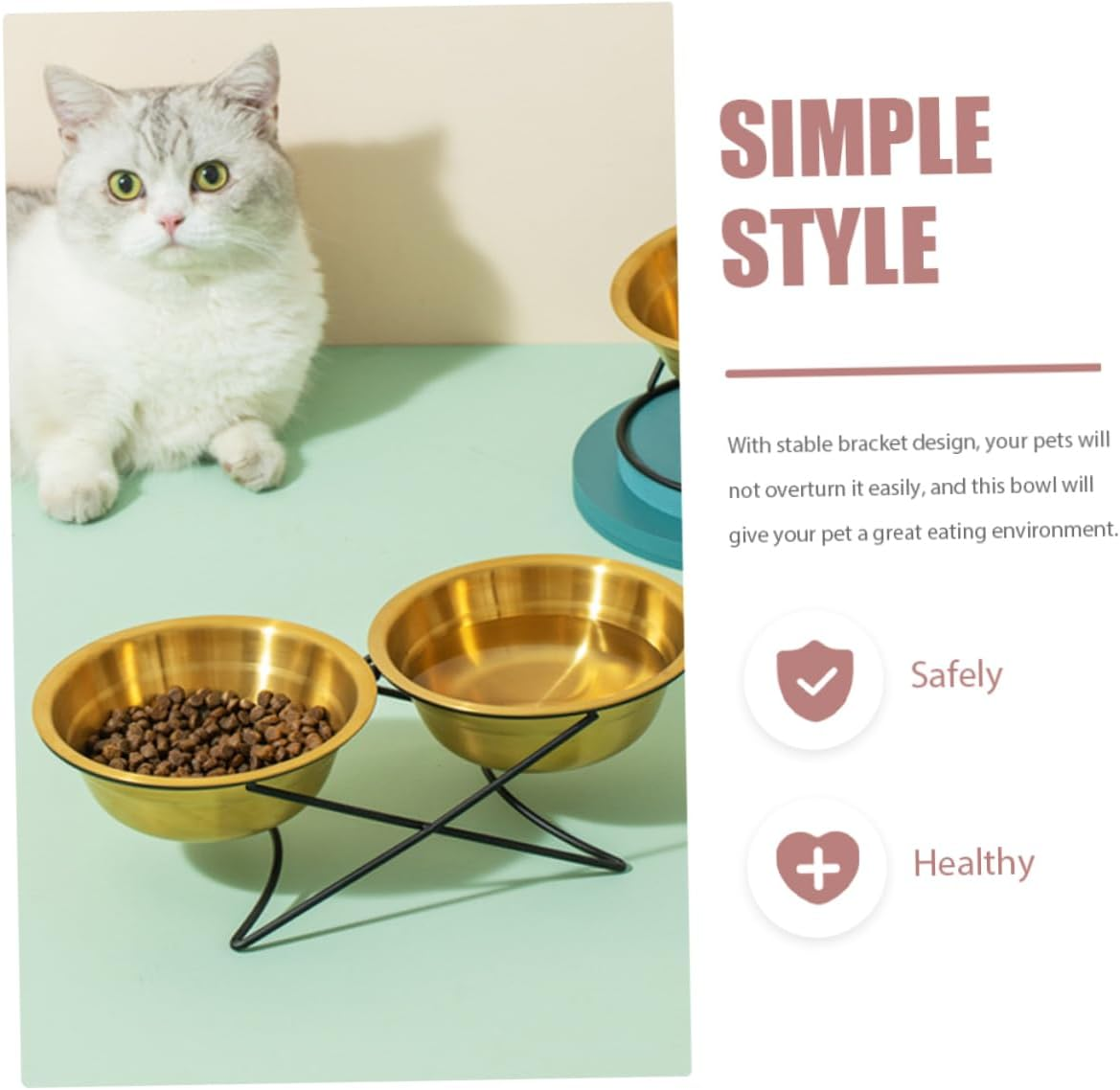 WOONEKY 1 Set Cat and Dog Food Bowl Pet Neck Protection Bowl Raised Cat Water Container Cat Food Bowl Cat Food Bowl Water Feeder Pet Feeding Bowl image number 6