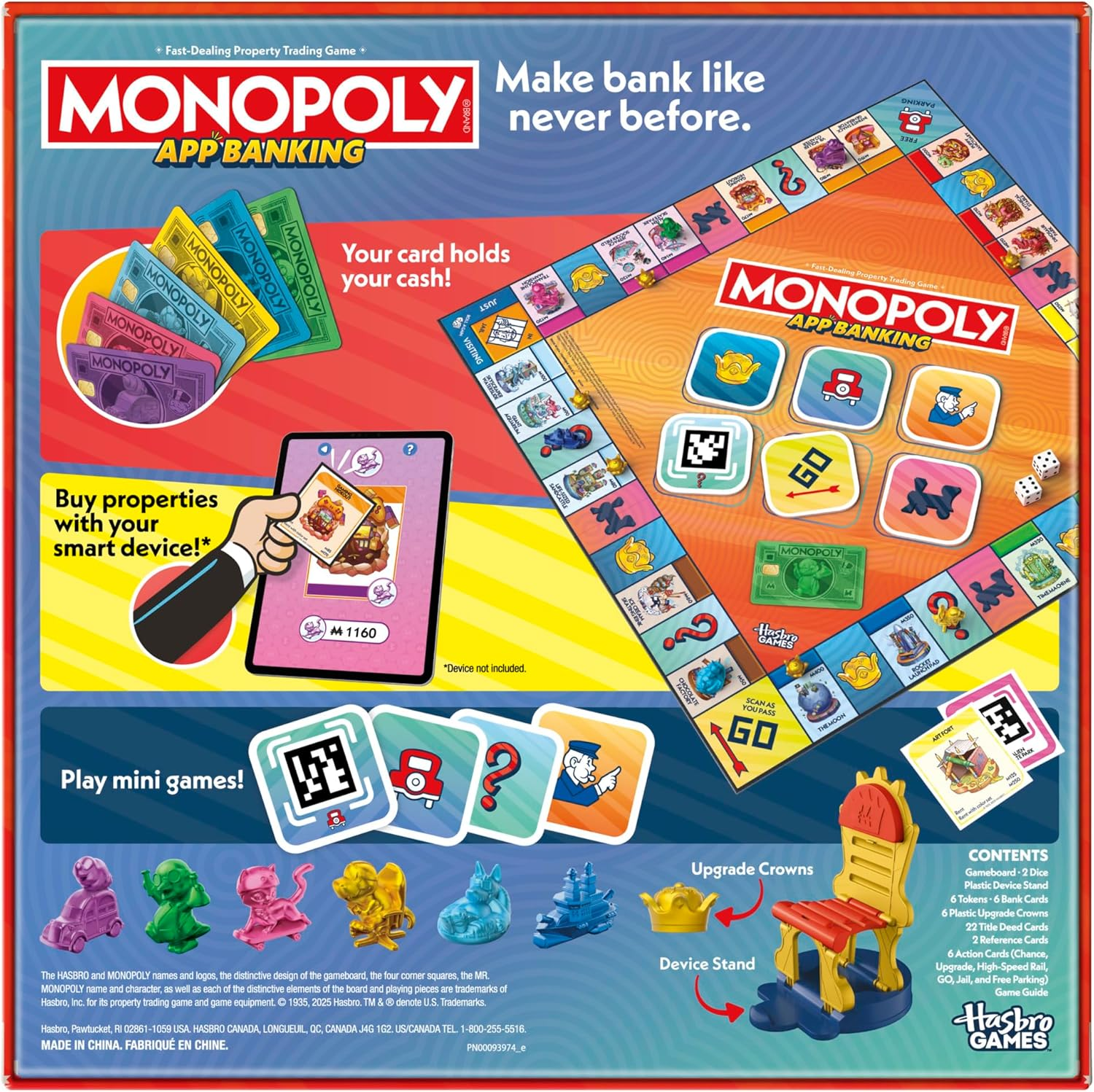 Monopoly App Banking Board Game | App-Enabled Monopoly Game | Links to Smart Devices | Ages 8+ | 2 to 6 Players | 45 Mins. | Family Games for Kids image number 1