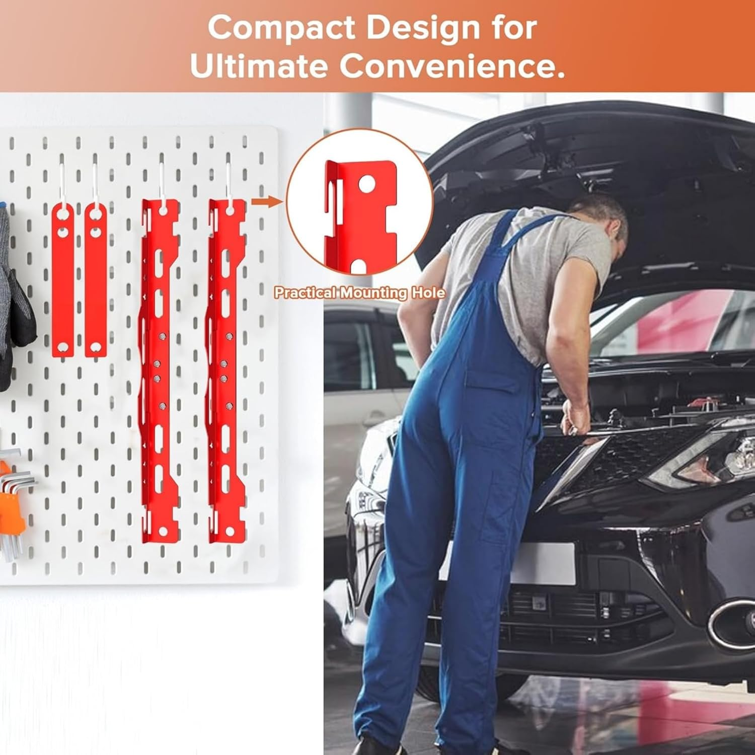 Wheel Alignment Tool with 2 Measuring Tapes, Upgraded Automotive Toe Alignment Tool for Home Use, Compatible with More Vehicle Models, Red, Toe Plates (Red) image number 4