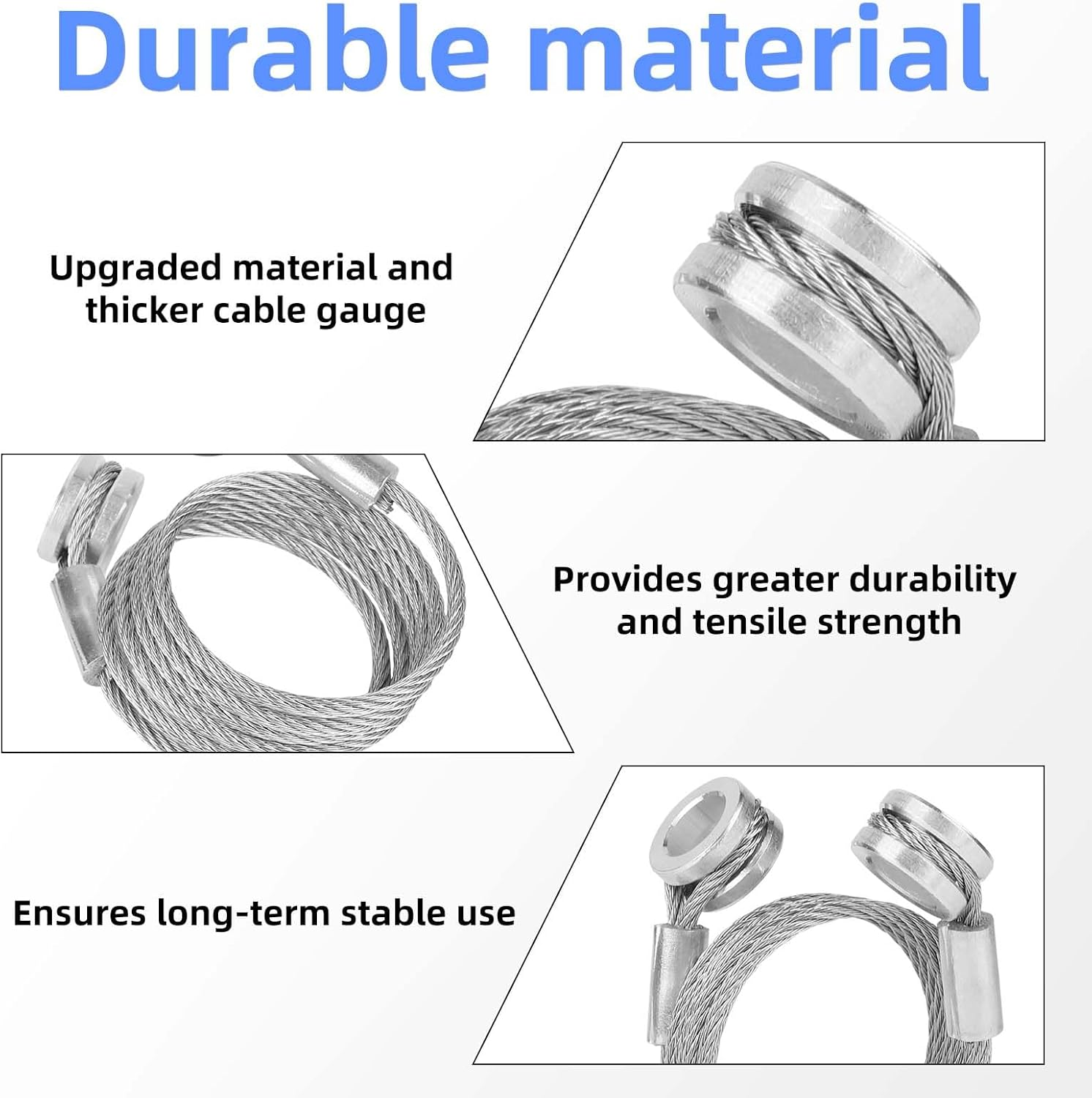 2Pcs Hood Control Cable with 8Pcs Circlips, Hood Release Latch Cable Replacement for Peterbilt 357/375/377/378/379 (1987-2010), Replaces Parts Accessories HLK2047 L92-6000-0718 924-5402 image number 5