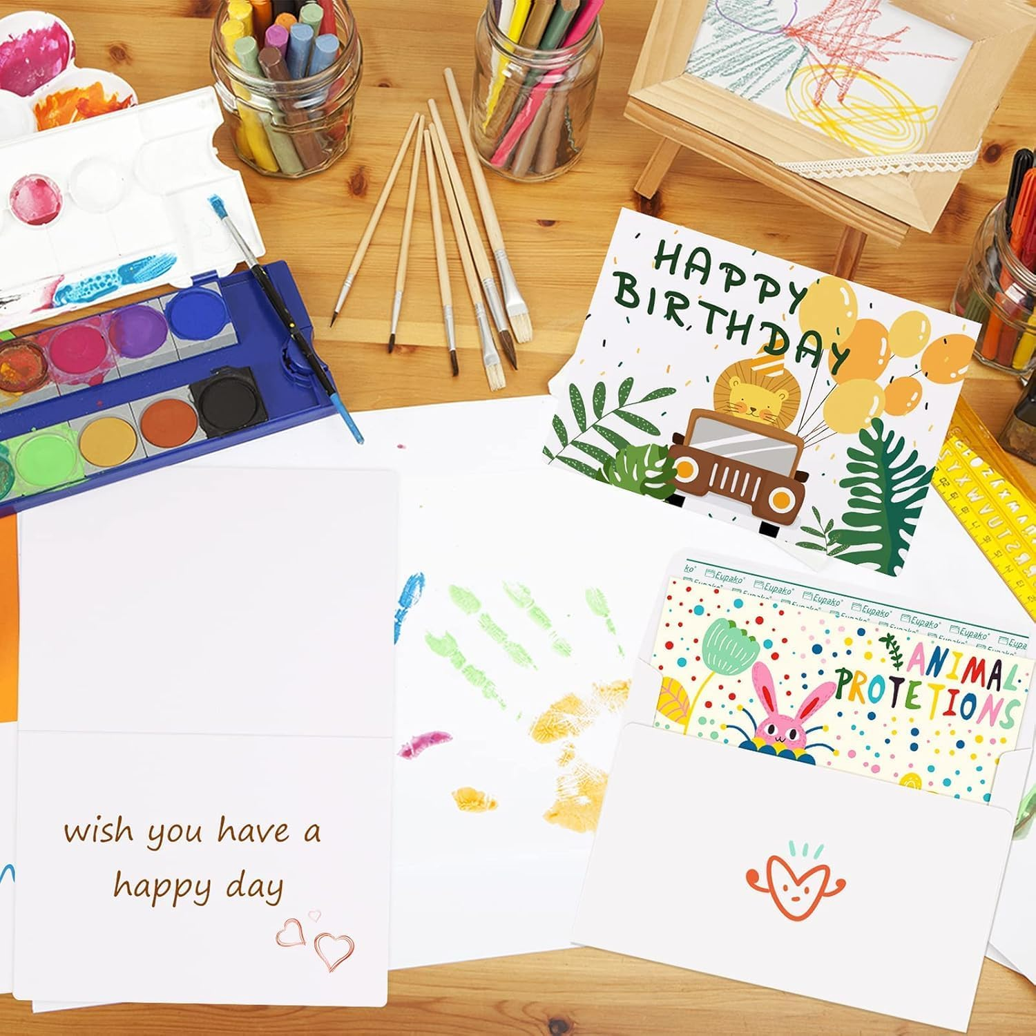 50 Pack Premium White Envelopes & Blank Folded Cards Kit - 7.2"X5.2" Envelopes & 5"X7" Cards for DIY Greeting Cards, Invitations, Wedding, Birthday, Thank You Cards - White-Blank Envelope-50 image number 4