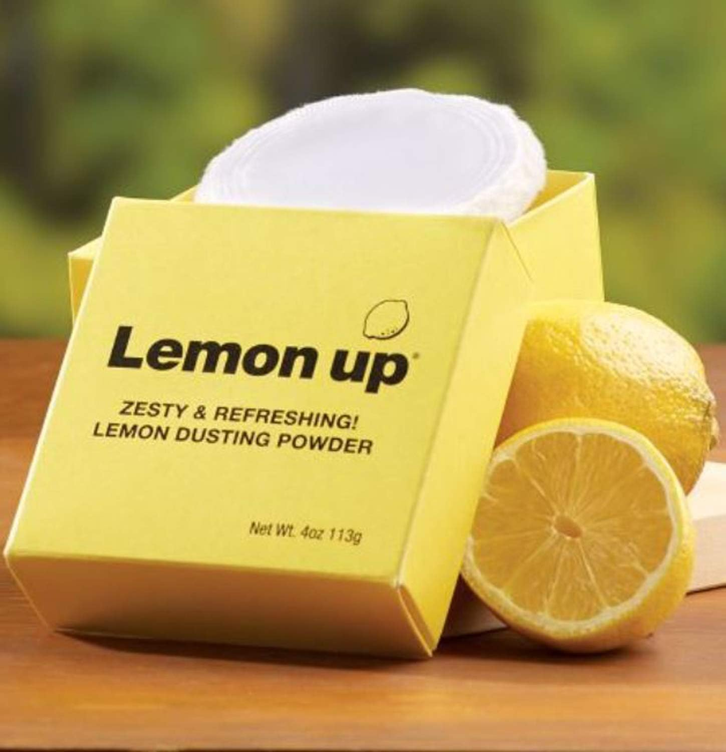 Limited Edition Lemon up Dusting Powder 4 Oz! Lemony Scent Talc-Free Body Powder with Soft Puff! Made from Aloe Powder, Kaolin Clay, Jojoba Oil & Shea Butter! Leaves Skin Feeling Fresh, Soft and Dry! image number 1