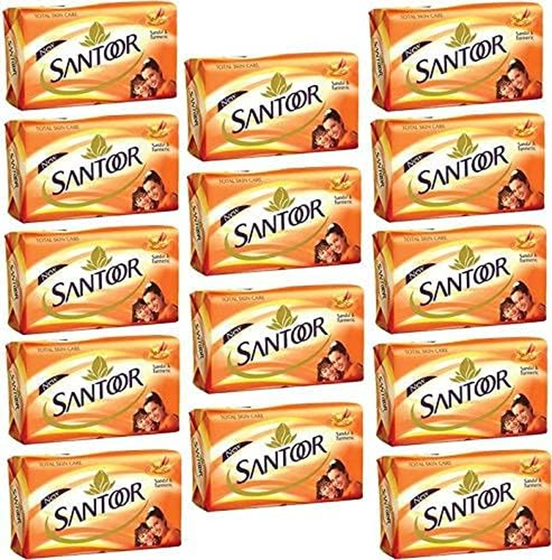 SANTOOR SOAP SANDAL & TURMERIC TOTAL SKIN CARE (14 X 100 G)