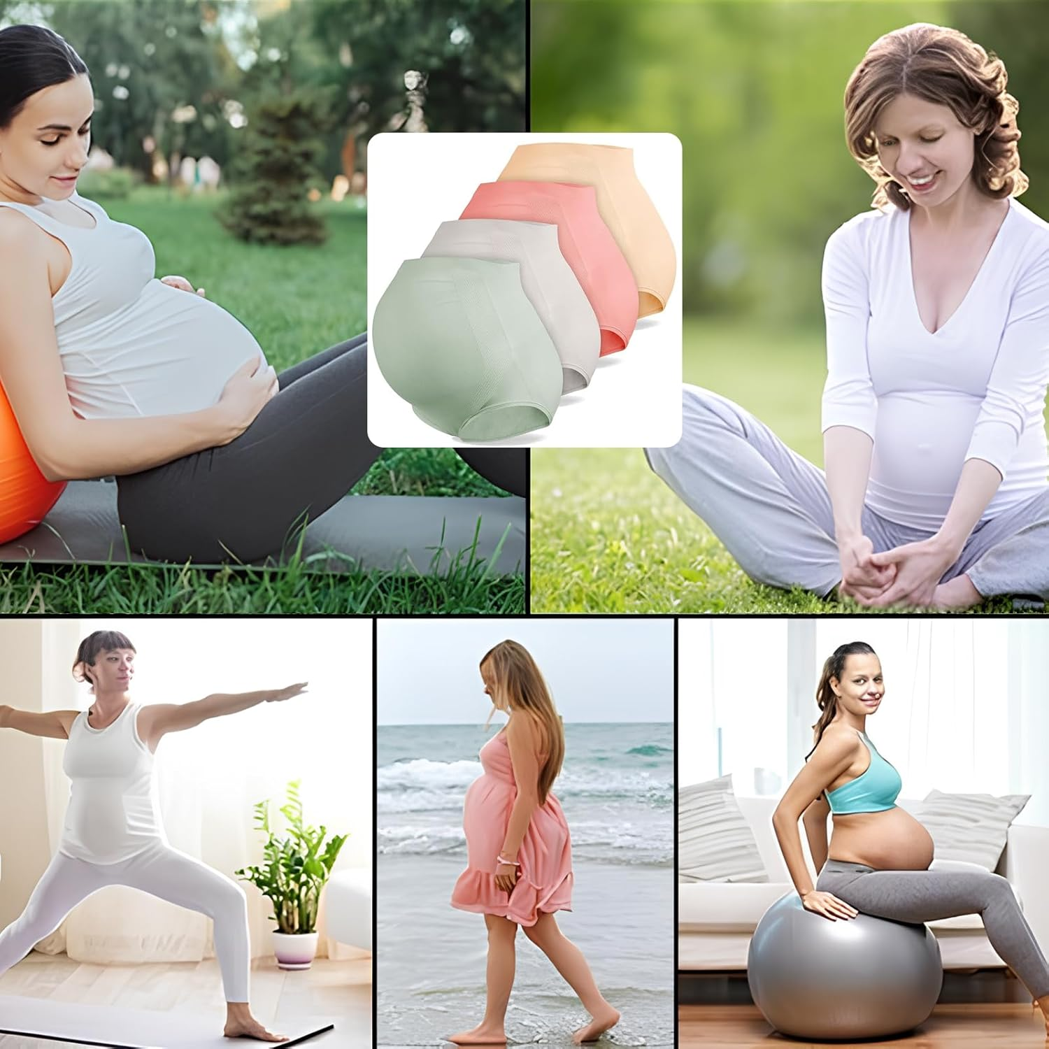 Women'S Maternity Knickers 4 Pack - High Waist Stretch Breathable Underwear for Pregnancy Comfort image number 1