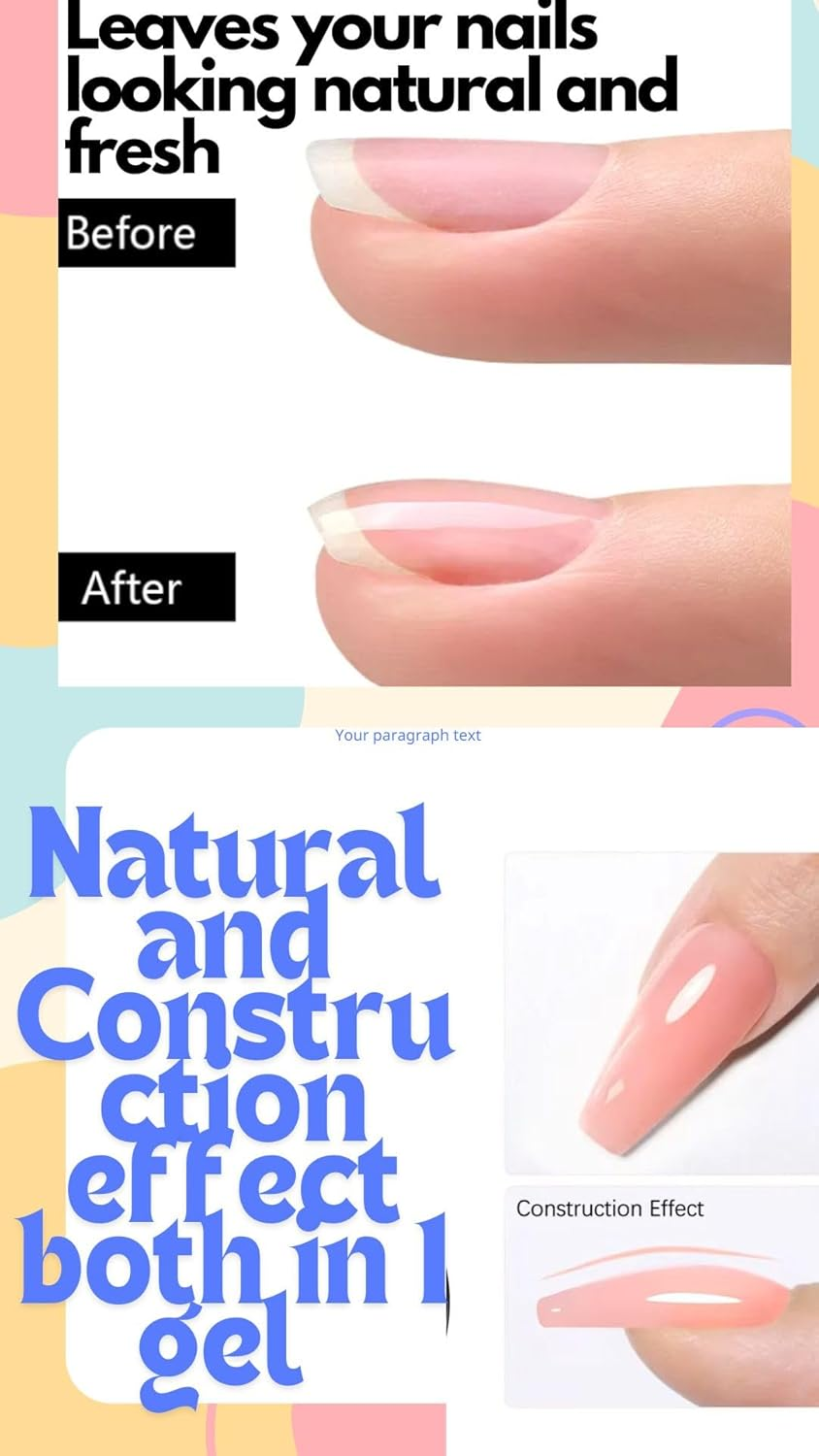 Quick.Simple.Easy SEQ Poly Extension Gel BLOSSOM Nail Enhancement Gel for Beginner & Professional Nail Art Salon, Nail Building Strengthening Gel, French Manicure, Trendy Nail Art Design GIFT BAG