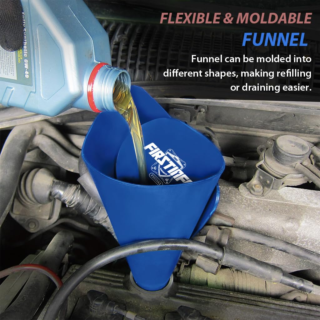 FIRSTINFO F3555A2 Flexible Oil Funnel (375Mm Long), Flexible Moldable Reusable General for Oil Change, Spill-Free Oil Filling and Draining Tool image number 2