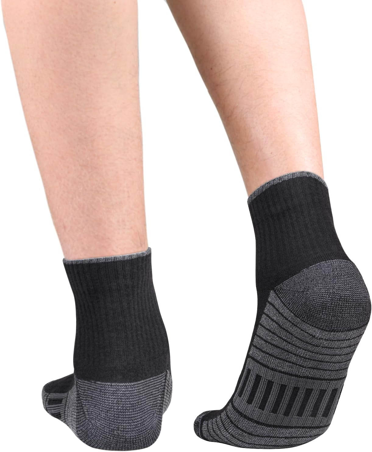 YUEDGE Mens Ankle Socks Breathable Cotton Quarter Socks for Men, Wicking Cushioned Running Socks Low Cut Performance Gym Tennis Athletic Socks, 5 Pairs image number 4