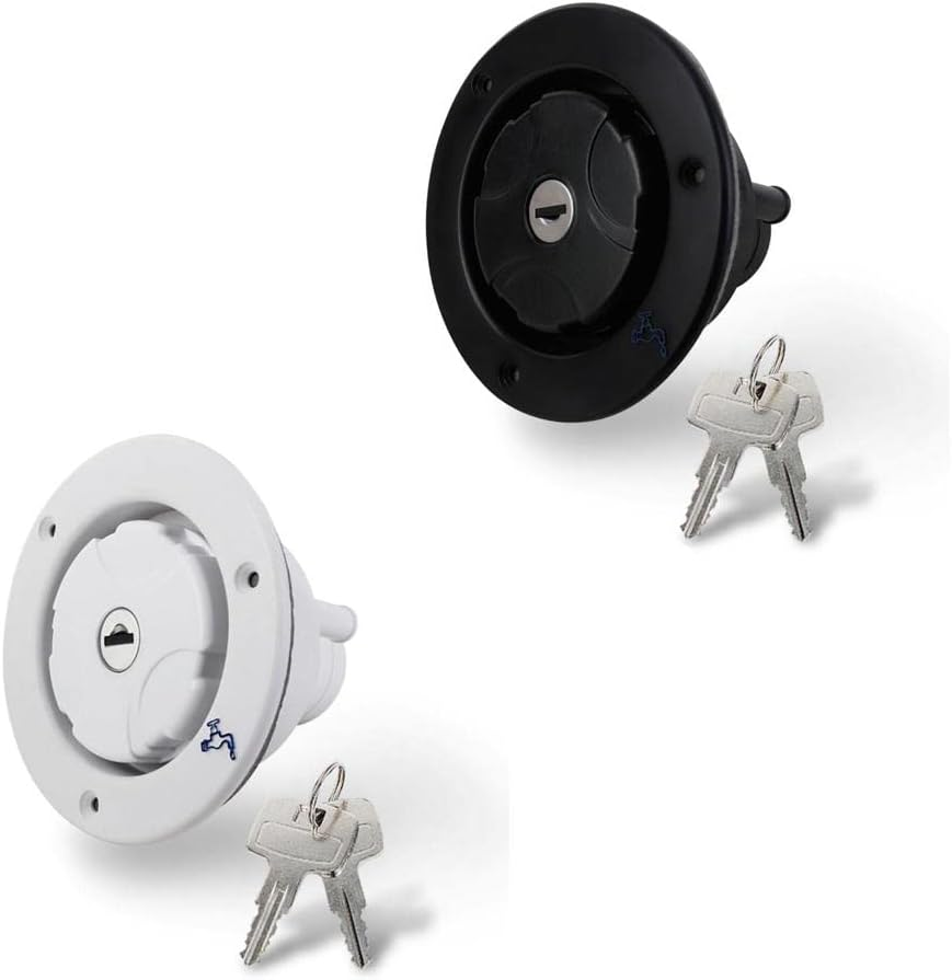 Baosity Water Locking Inlet Hatch Filler Cap for Caravan Motorhome Fresh Water RV Camping Trailer Motorhomes Drain Water Tank Caps - White, as Described image number 6